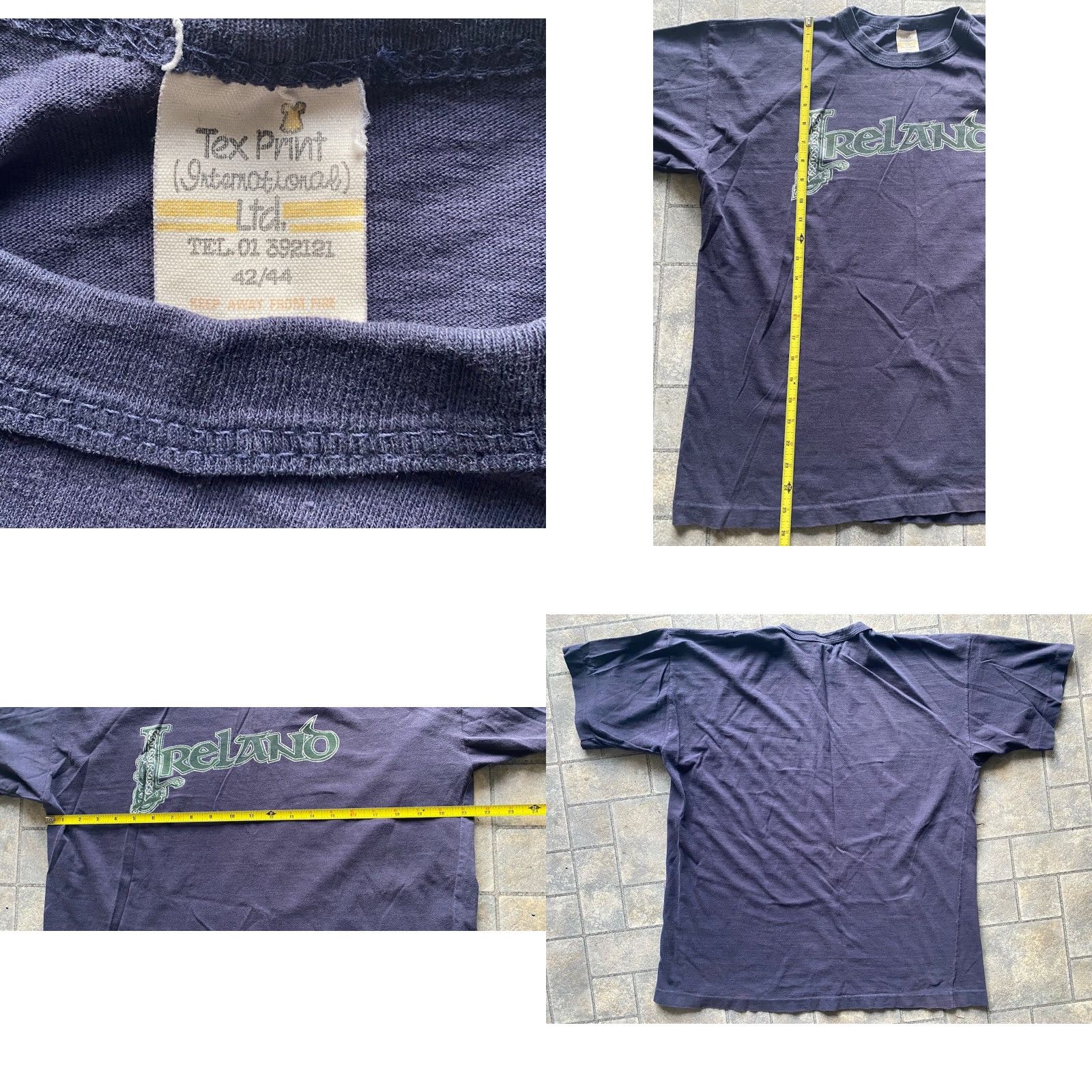 Vintage VINTAGE Tex Print T-Shirt Ireland 42/44 Men Short Sleeve See Photos Size US XL / EU 56 / 4 - 8 Thumbnail