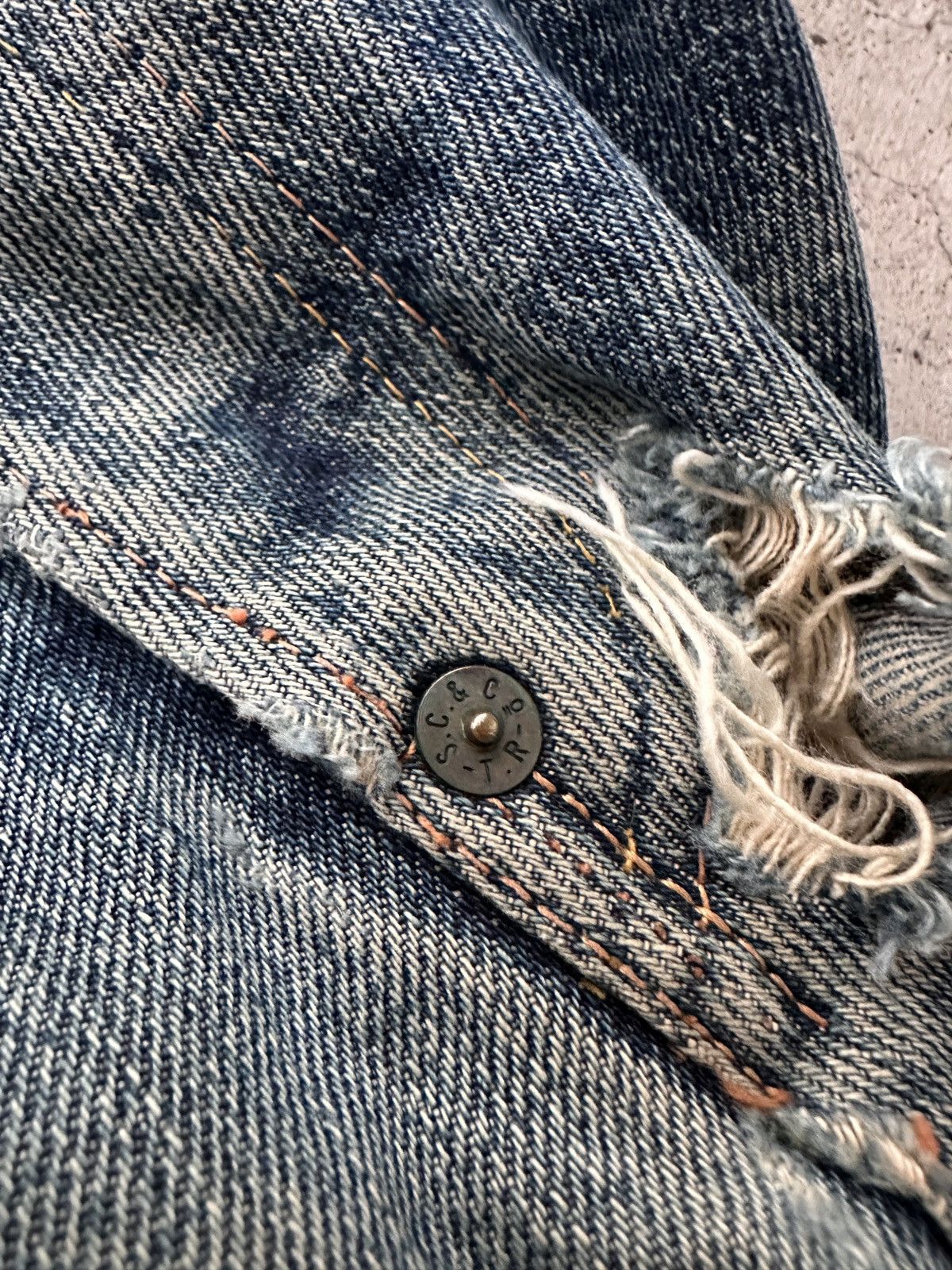 Evisu Buckle Back Thrashed No 2 2000s Selvedge seagulls back cinch Size US 34 / EU 50 - 16 Thumbnail