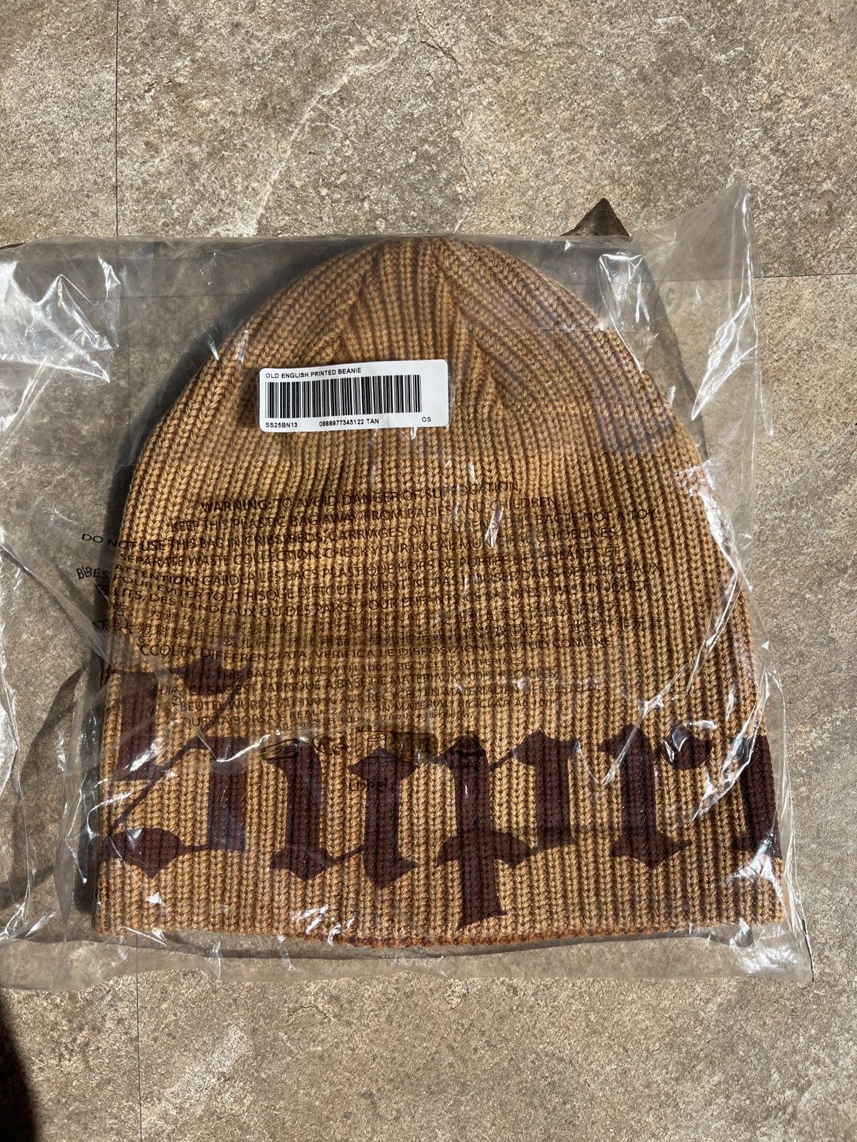 Pre-owned Supreme Old English Beanie Skullie Hat Brown