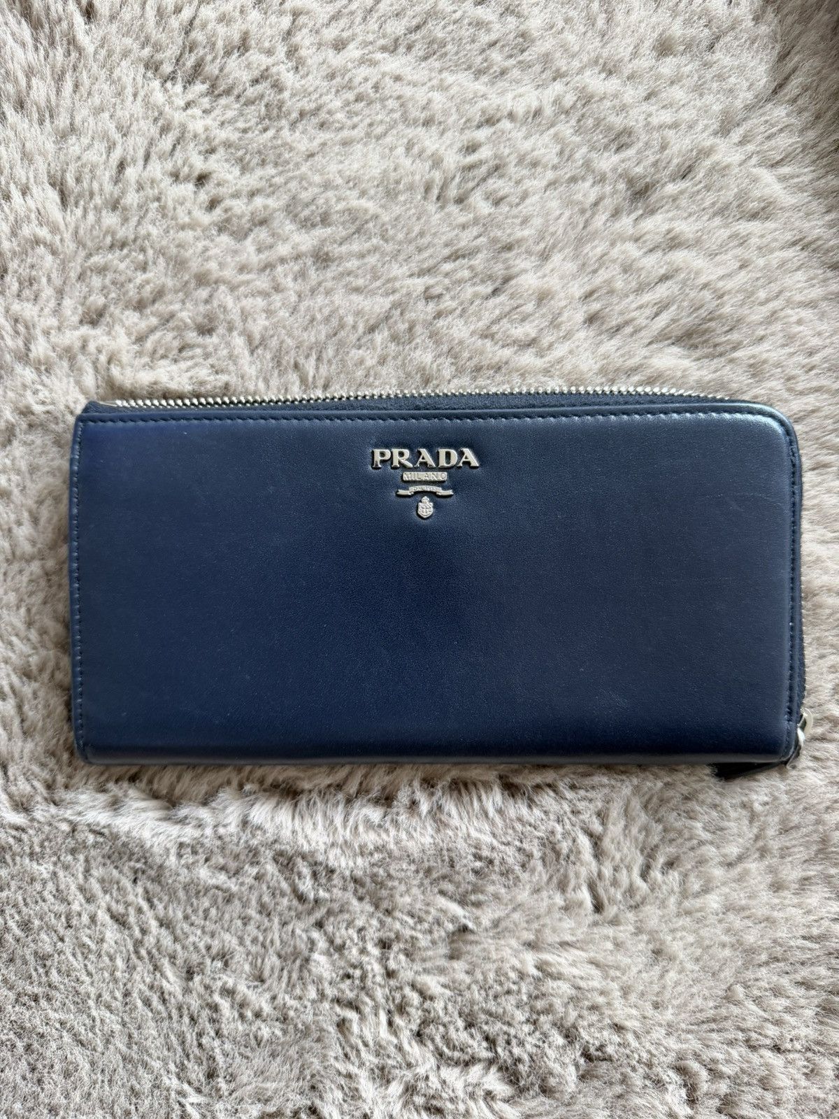 Prada Prada Saffiano leather long wallet navy blue Size ONE SIZE - 2 Thumbnail