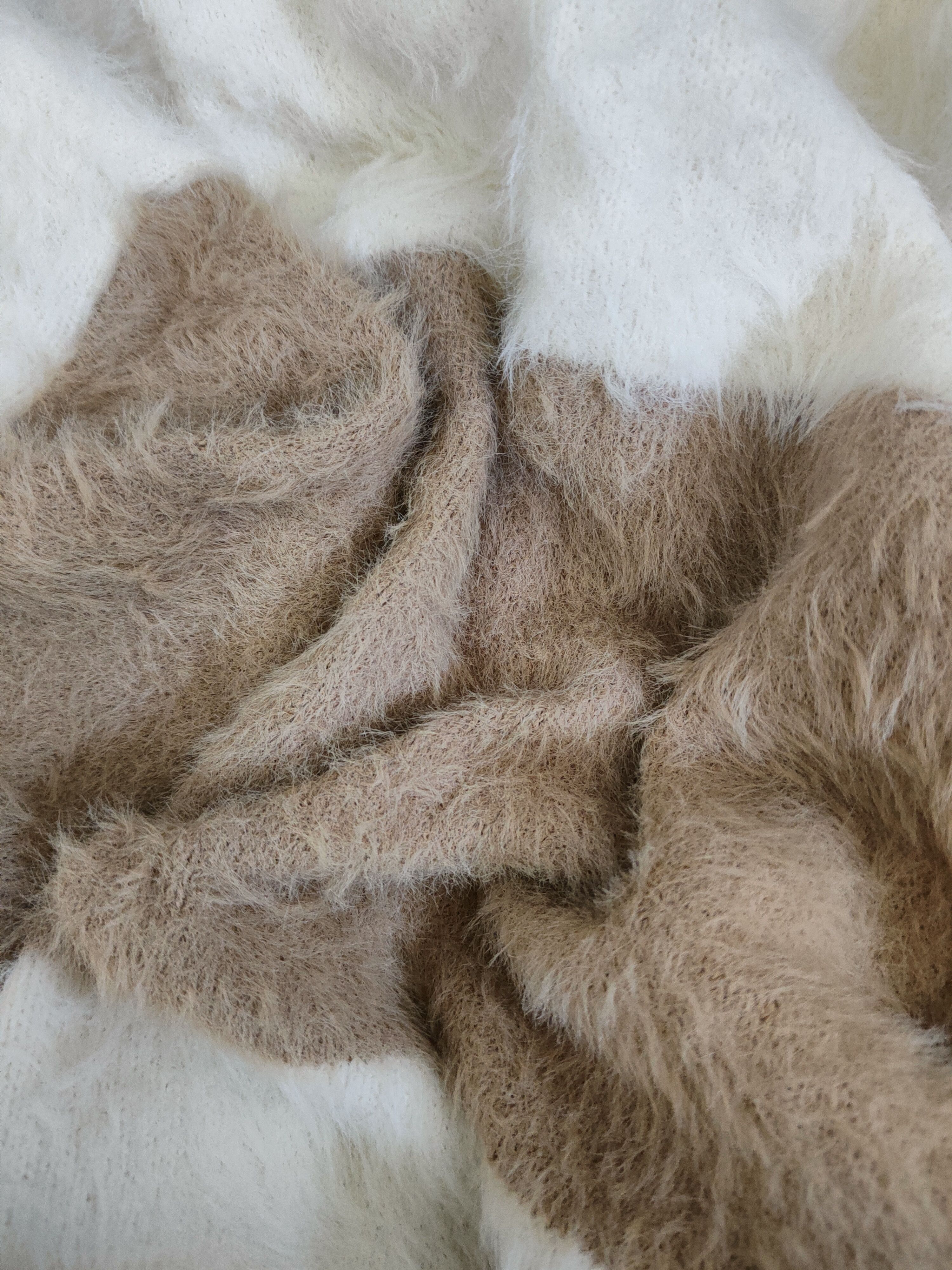 Japanese Brand DL Rope Picnic Cream Brown Fur Mohair Knitwear #46-469 Size S / US 4 / IT 40 - 10 Thumbnail