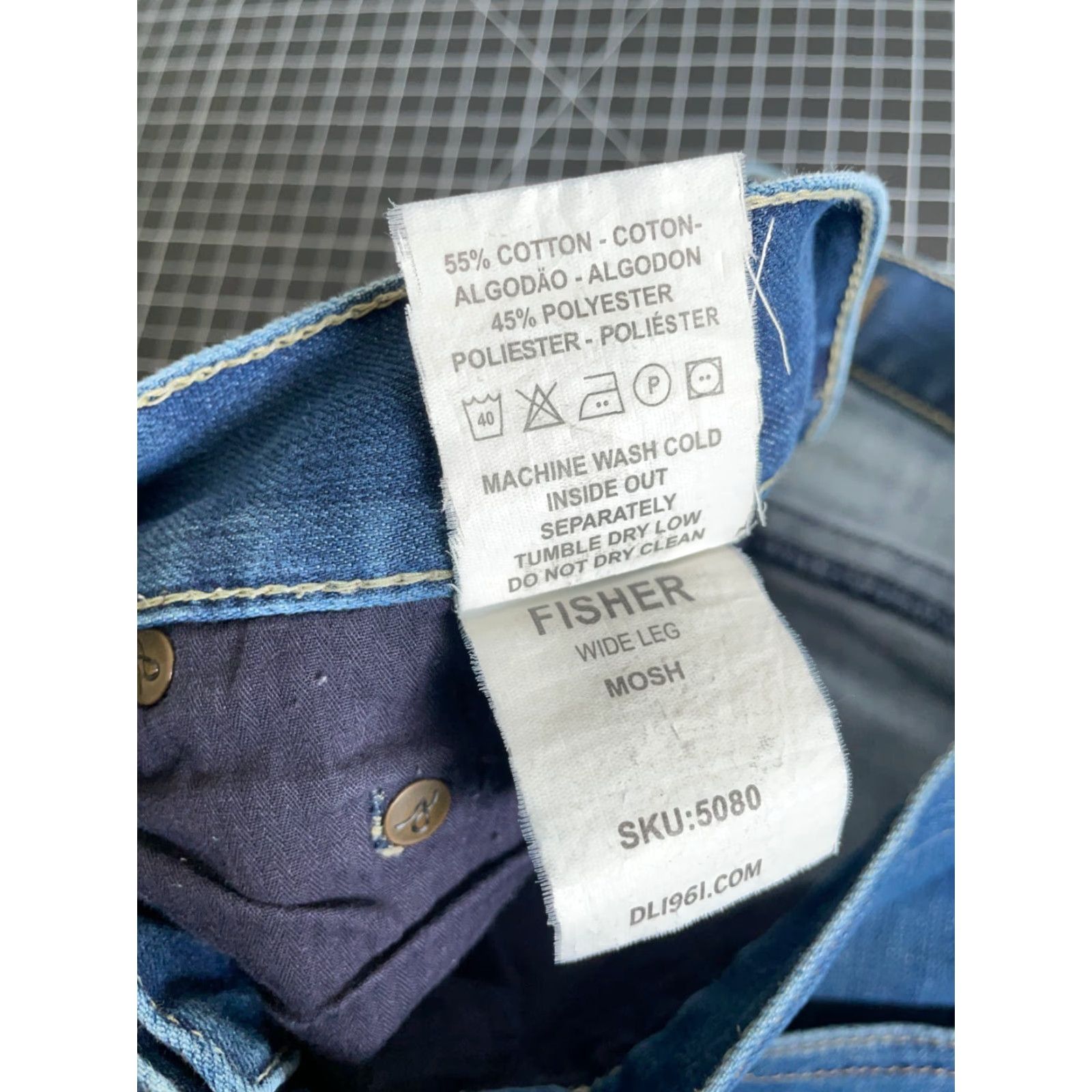 DL1961 DL1961 DL1961 Fisher Wide Leg Jeans Men's 34 x 28 Blue Denim Flare Cotton Blend Size US 34 / EU 50 - 5 Thumbnail