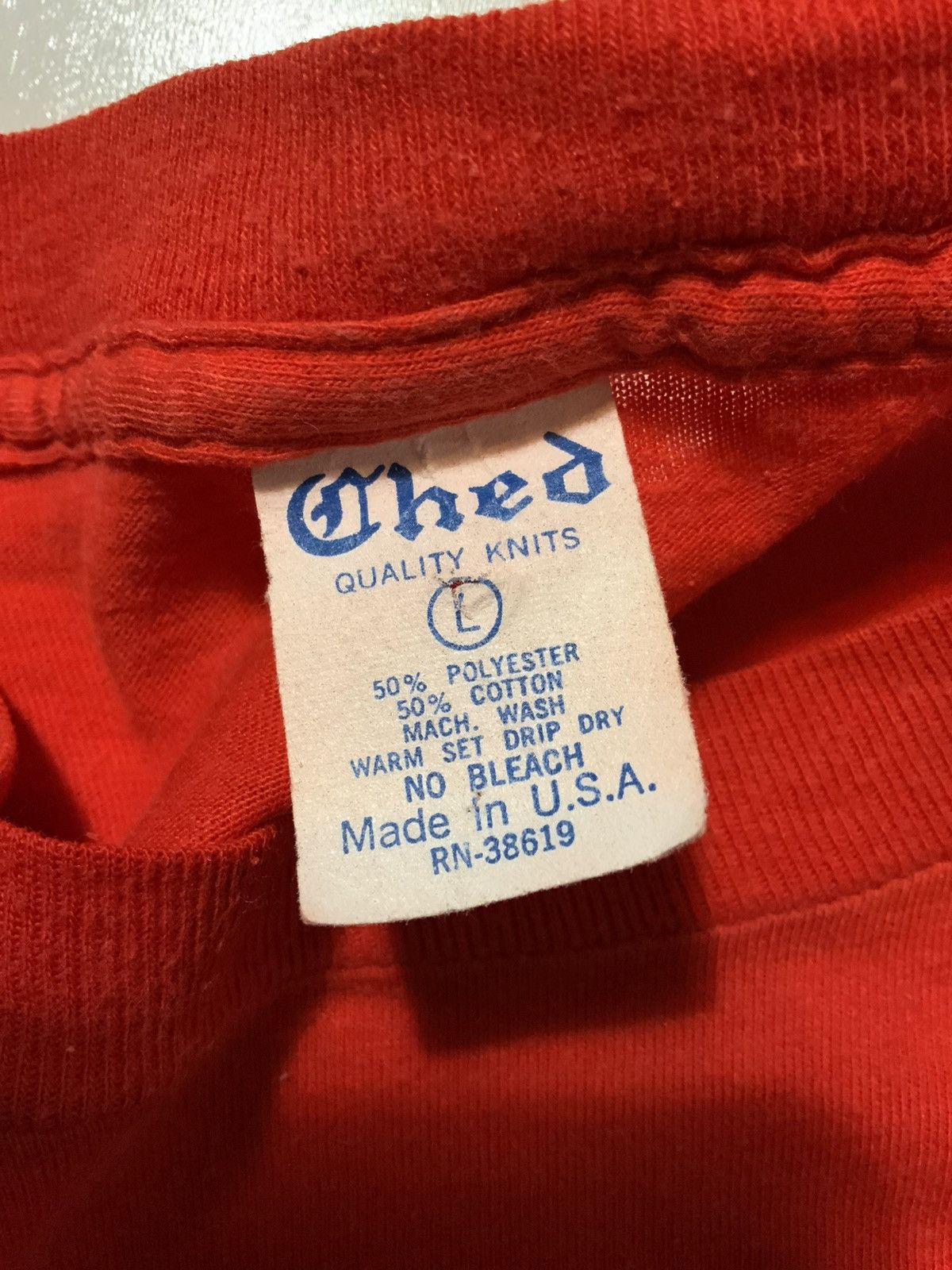 Vintage VTG 70s 80s Ched Knits Racquetball Single Stitch T-Shirt Size US L / EU 52-54 / 3 - 5 Thumbnail
