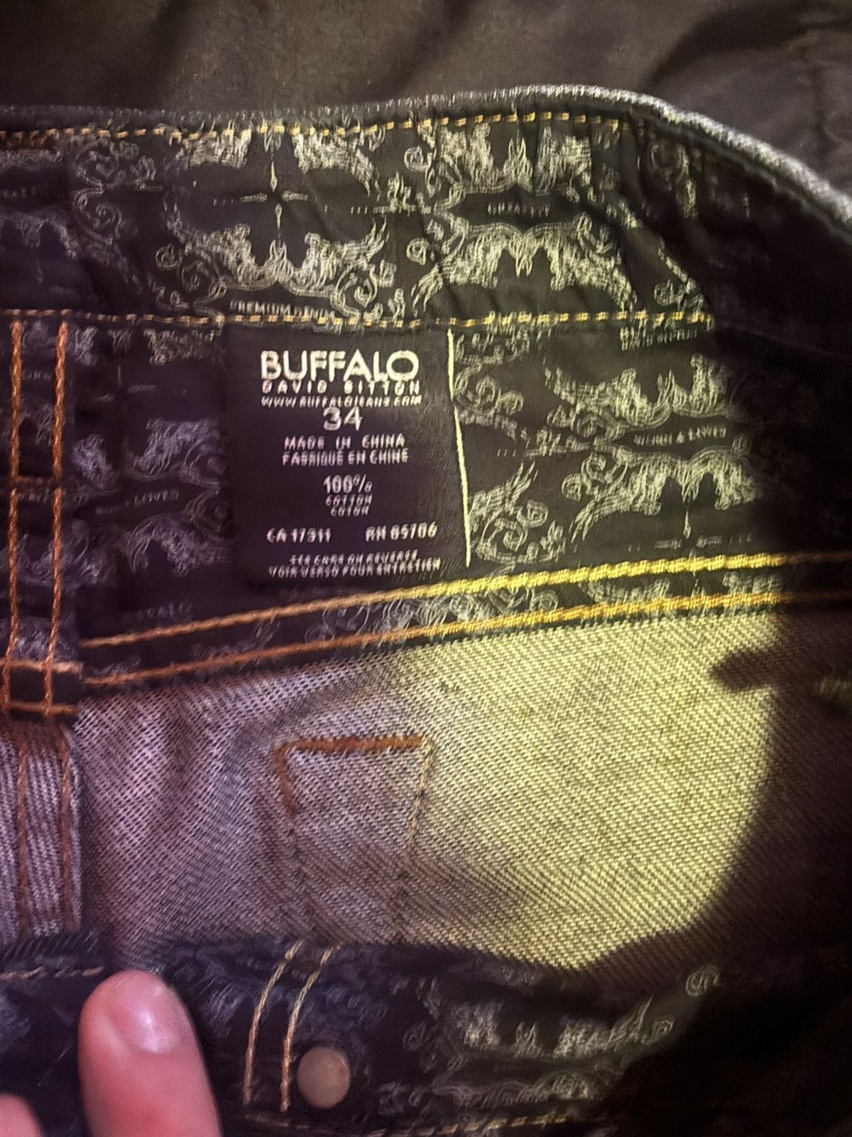 Buffalo David Bitton Black with yellow stitching Buffalo Jeans Size US 34 / EU 50 - 2 Thumbnail