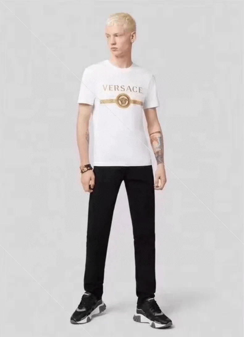 Versace Versace White casual T-shirt with short sleeves Size US S / EU 44-46 / 1 - 9 Thumbnail