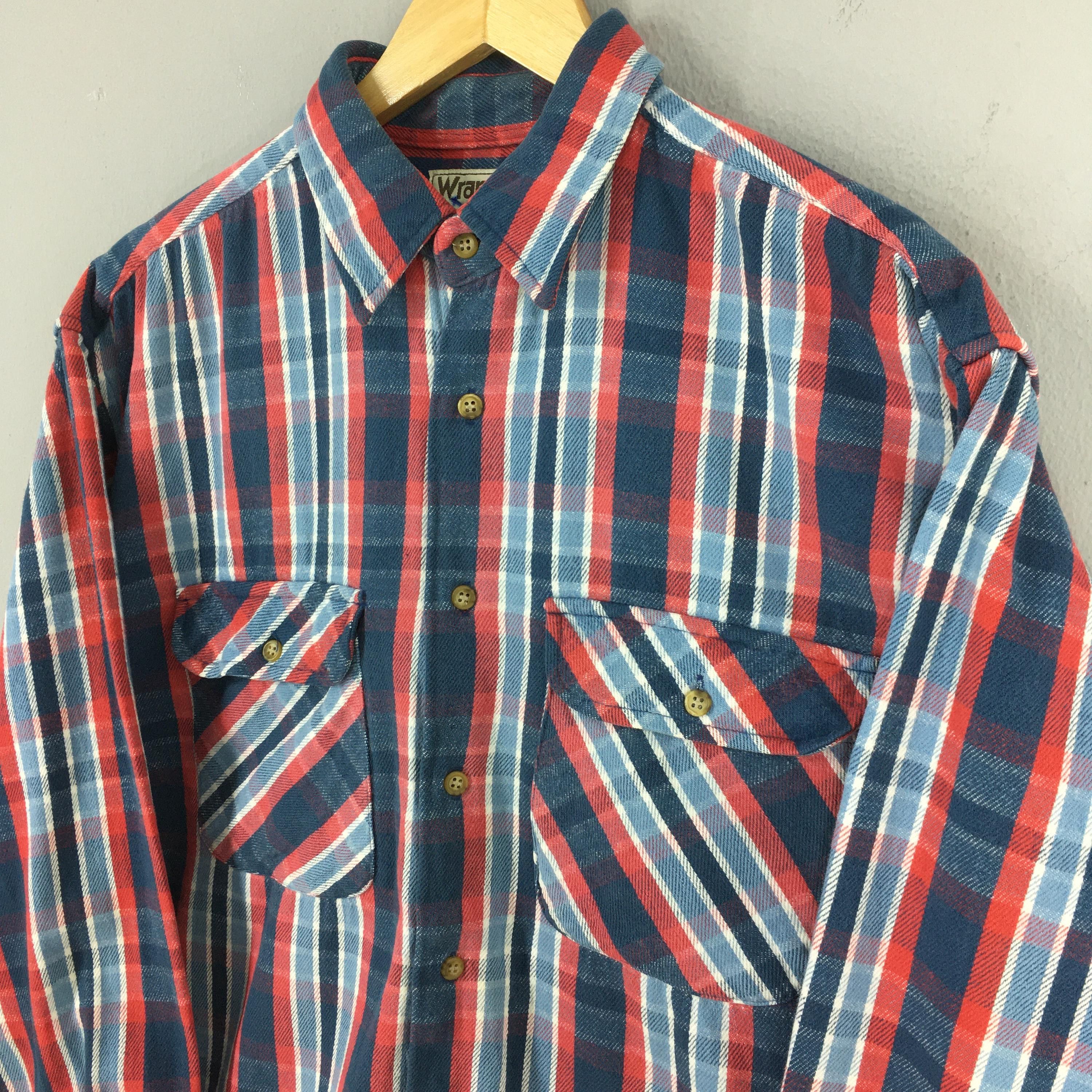 Vintage 90s Wrangler Checkered Multicolor Shirt Large