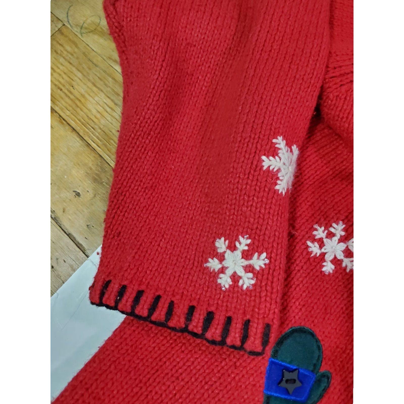 Croft & Barrow VINTAGE Croft & Barrow Womens Cardigan Sweater Red Snowmen Snowflakes Christmas L Regular Knit Embroidered Button Notions Winter Fall Spring Size L / US 10 / IT 46 - 5 Thumbnail