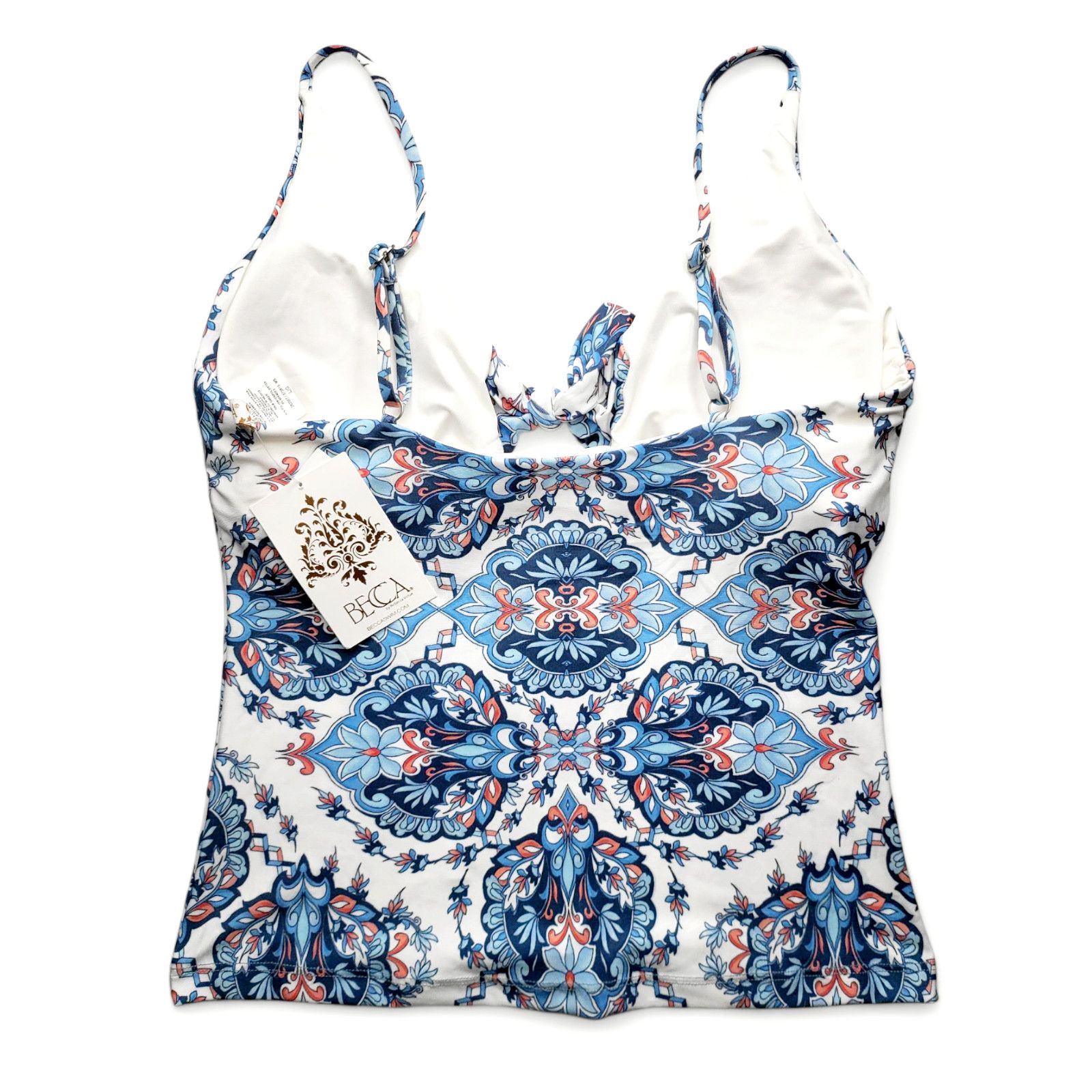Other NWT BECCA Naples Scoop Tie-Front Tankini Top Women's Size L Size L / US 10 / IT 46 - 5 Thumbnail