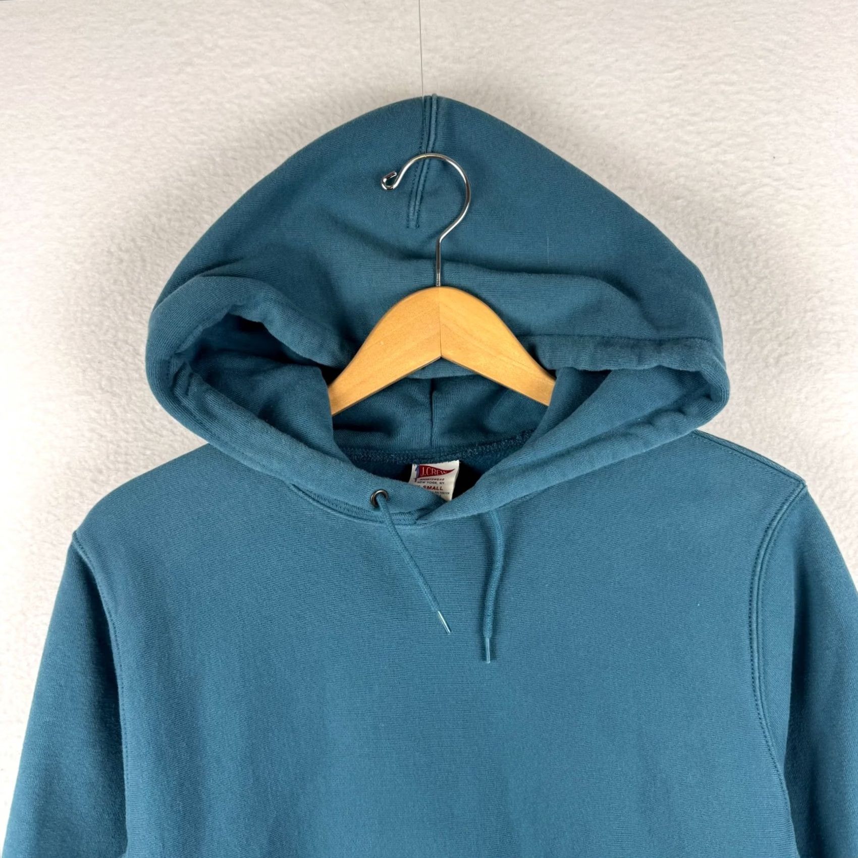 J.Crew VINTAGE J.CREW Hoodie Mens XS Teal Thick Heavyweight Pullover Jacket Fleece Cotton Long Sleeve Size US XS / EU 42 / 0 - 4 Thumbnail