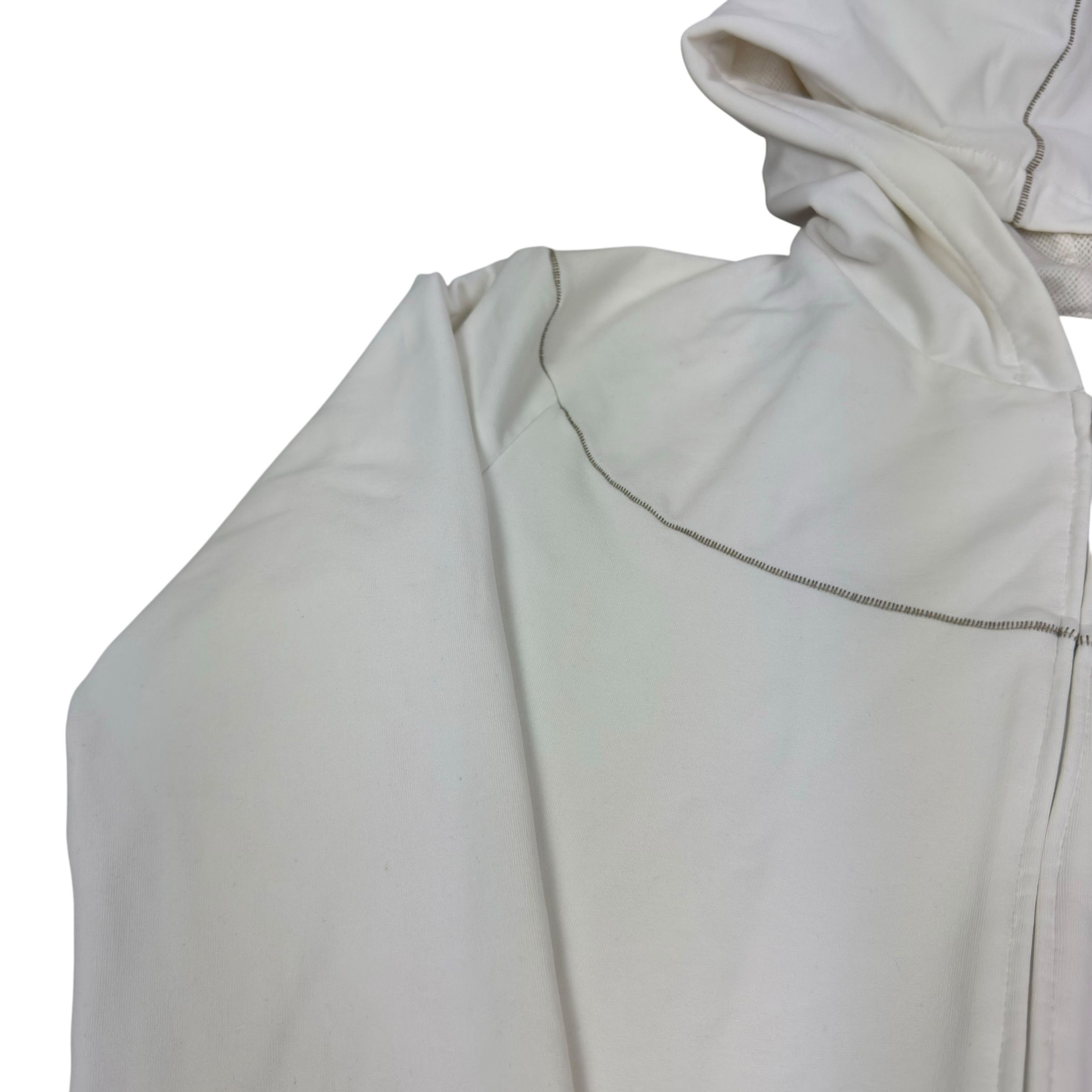 Japanese Brand × Nike × Vintage Nike Fit Dry Women's White Solo Swoosh Full Zip Hoodie Large Size L / US 10 / IT 46 - 3 Thumbnail