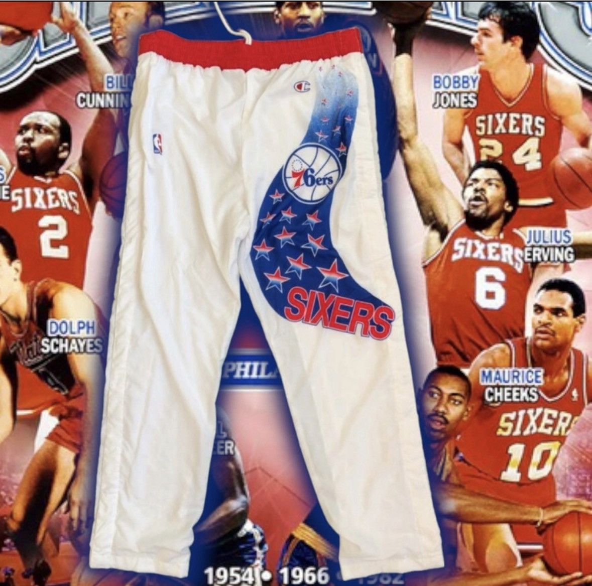 Champion 💎 ViNTaGE 💎💯% AuTHeNTiC 76’eRs CHaMPioN 🏆 WaRM-Up 🏀 Size US 31 - 2 Thumbnail