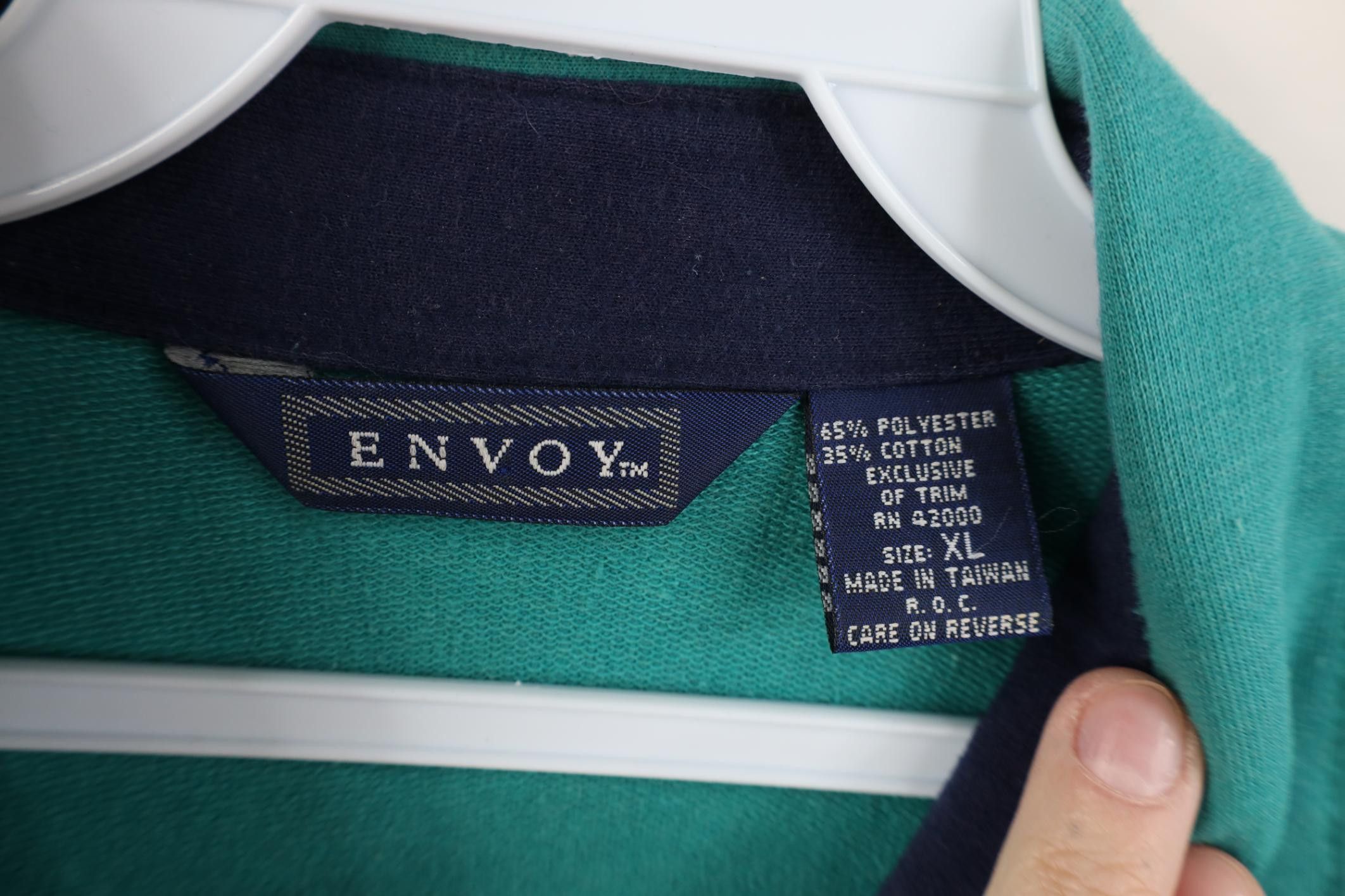 Vintage Vintage 90s Streetwear Block Pullover Polo Shirt Teal Blue Size US XL / EU 56 / 4 - 10 Thumbnail