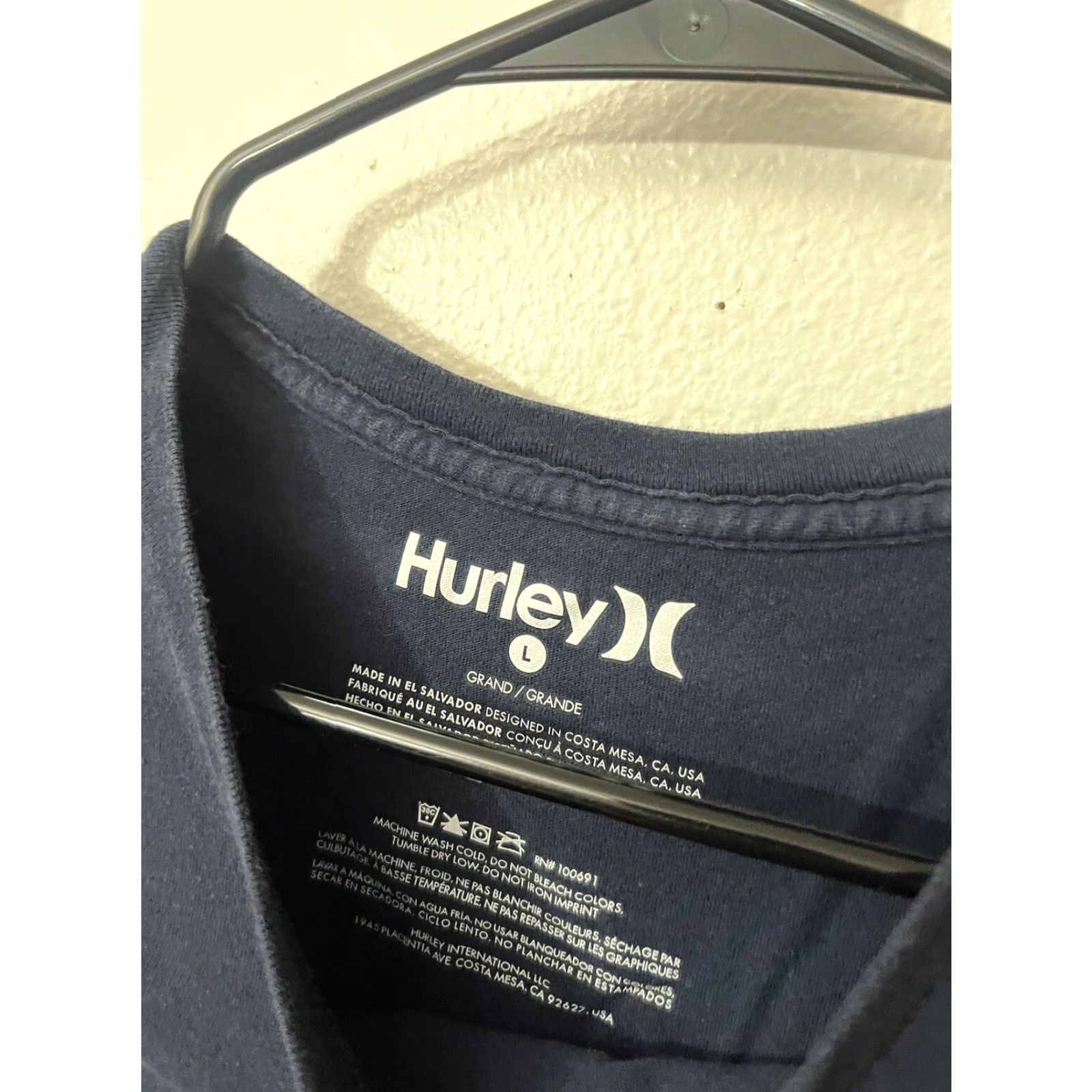 Hurley VINTAGE Hurley T-Shirt Mens Size L Short Sleeve Blue Grunge 90s Mens Size US L / EU 52-54 / 3 - 4 Thumbnail
