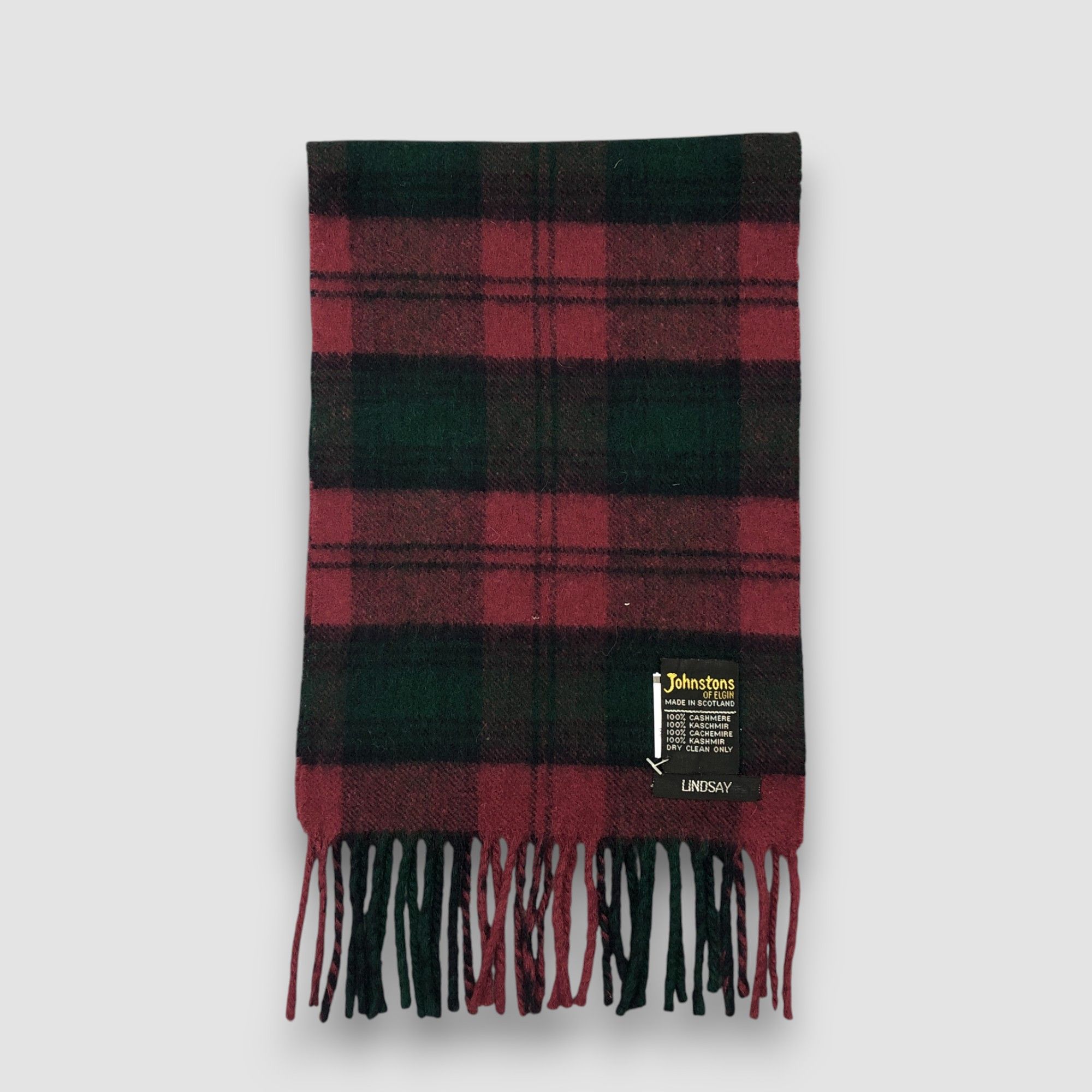 Johnstons Of Elgin Vintage Johnstons Scarf Muffler Wool Plaid Winter Scarves Size ONE SIZE - 3 Thumbnail