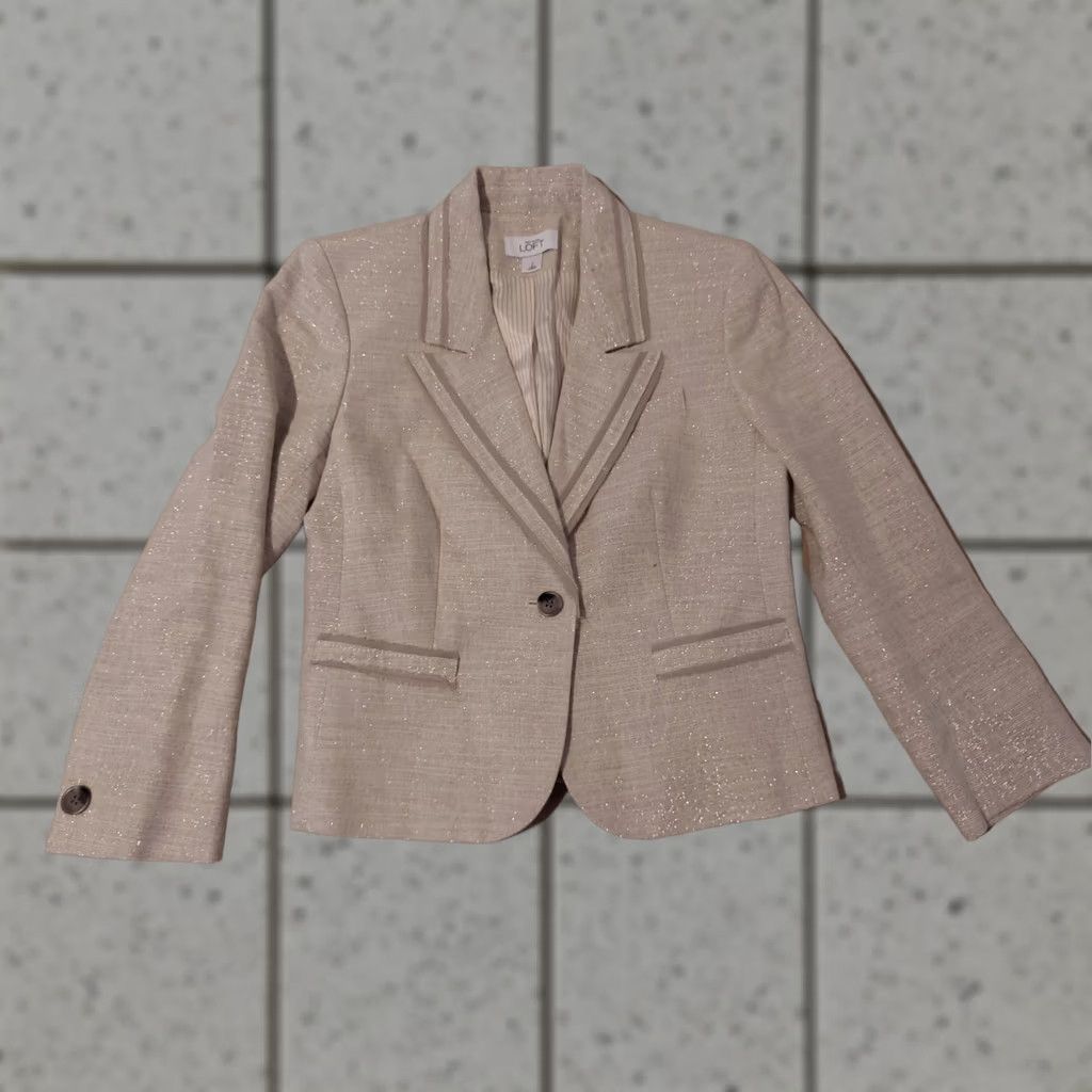 Ann Taylor Ann Taylor Gray Linen Jacket Blazer 2 Womens Size XS / US 0-2 / IT 36-38 - 1 Thumbnail
