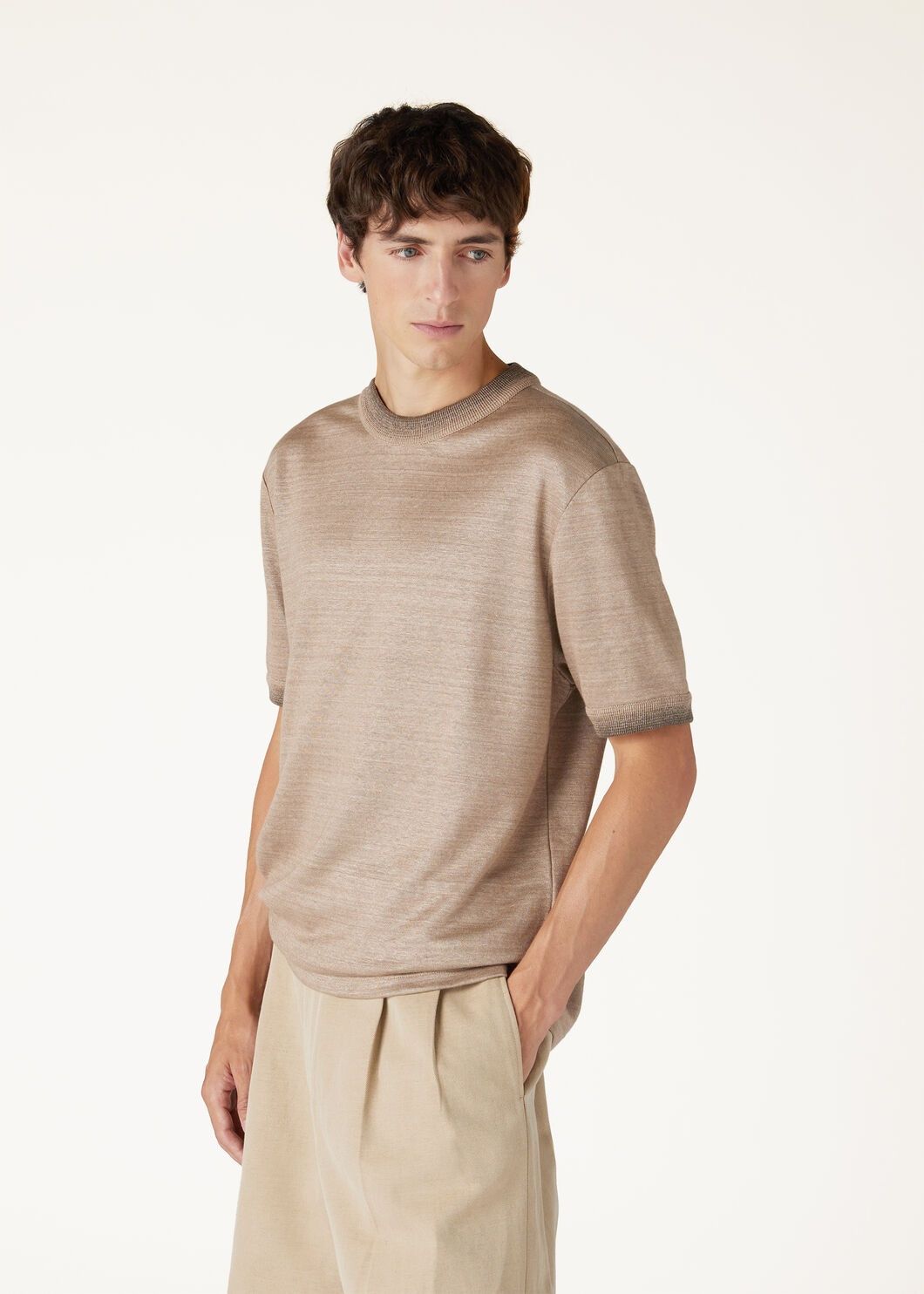 Loro Piana o1w1db10125 FAN8927 Siwo T-Shirt in Beige Size US S / EU 44-46 / 1 - 2 Thumbnail