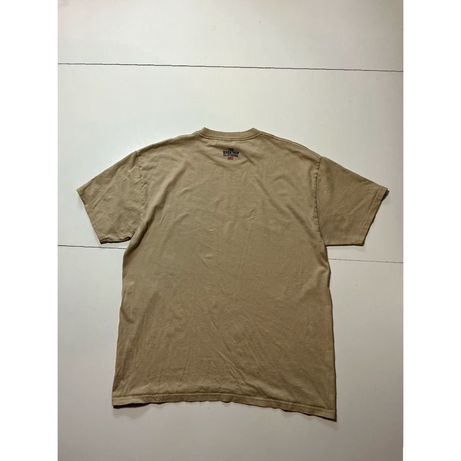 Vintage VINTAGE The Marathon Clothing TMC Nipsey Hussle Flag Graphic Beige Crewneck T-Shirt XL Men Size US XL / EU 56 / 4 - 4 Thumbnail