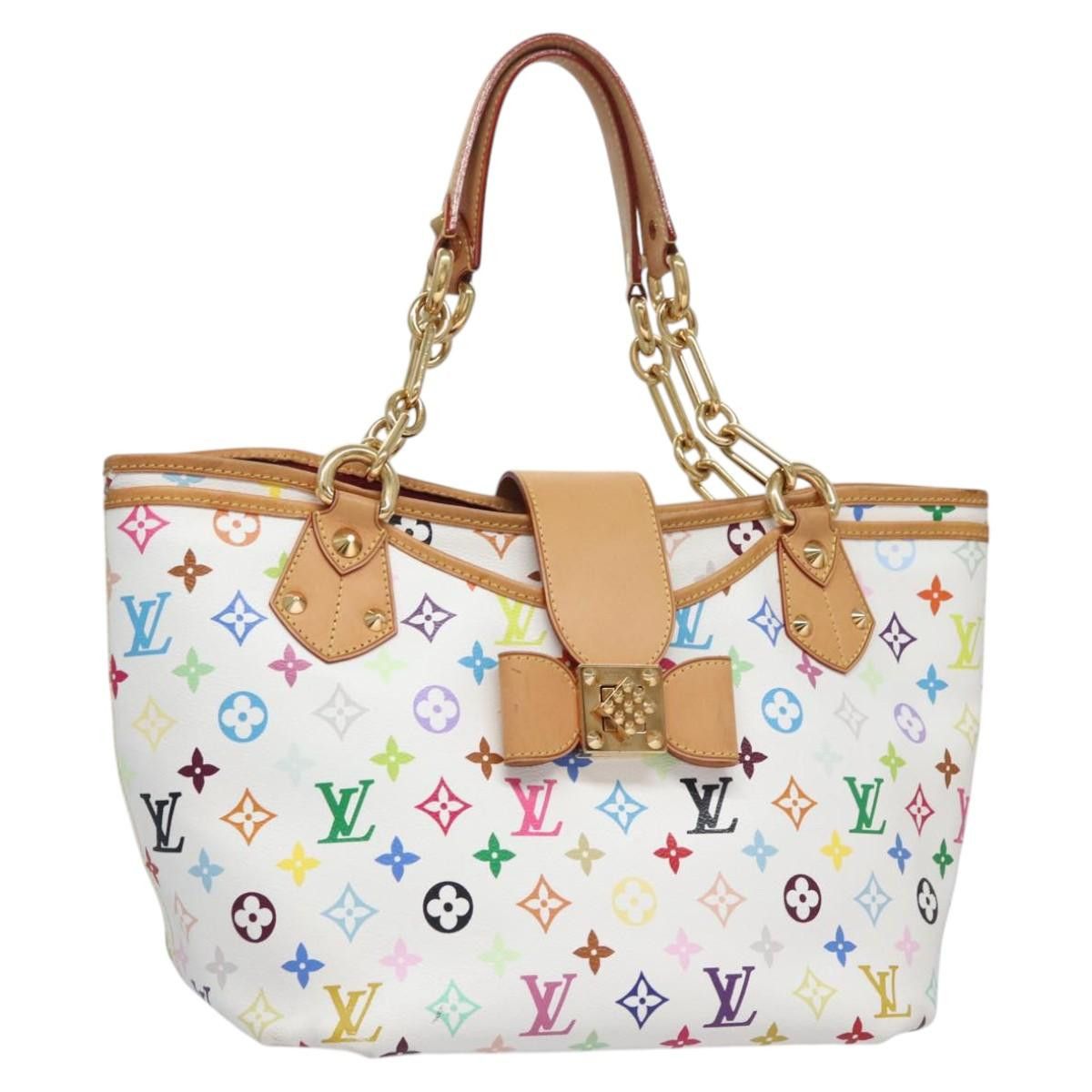 LOUIS VUITTON Monogram Multicolor Annie GM Tote Bag White