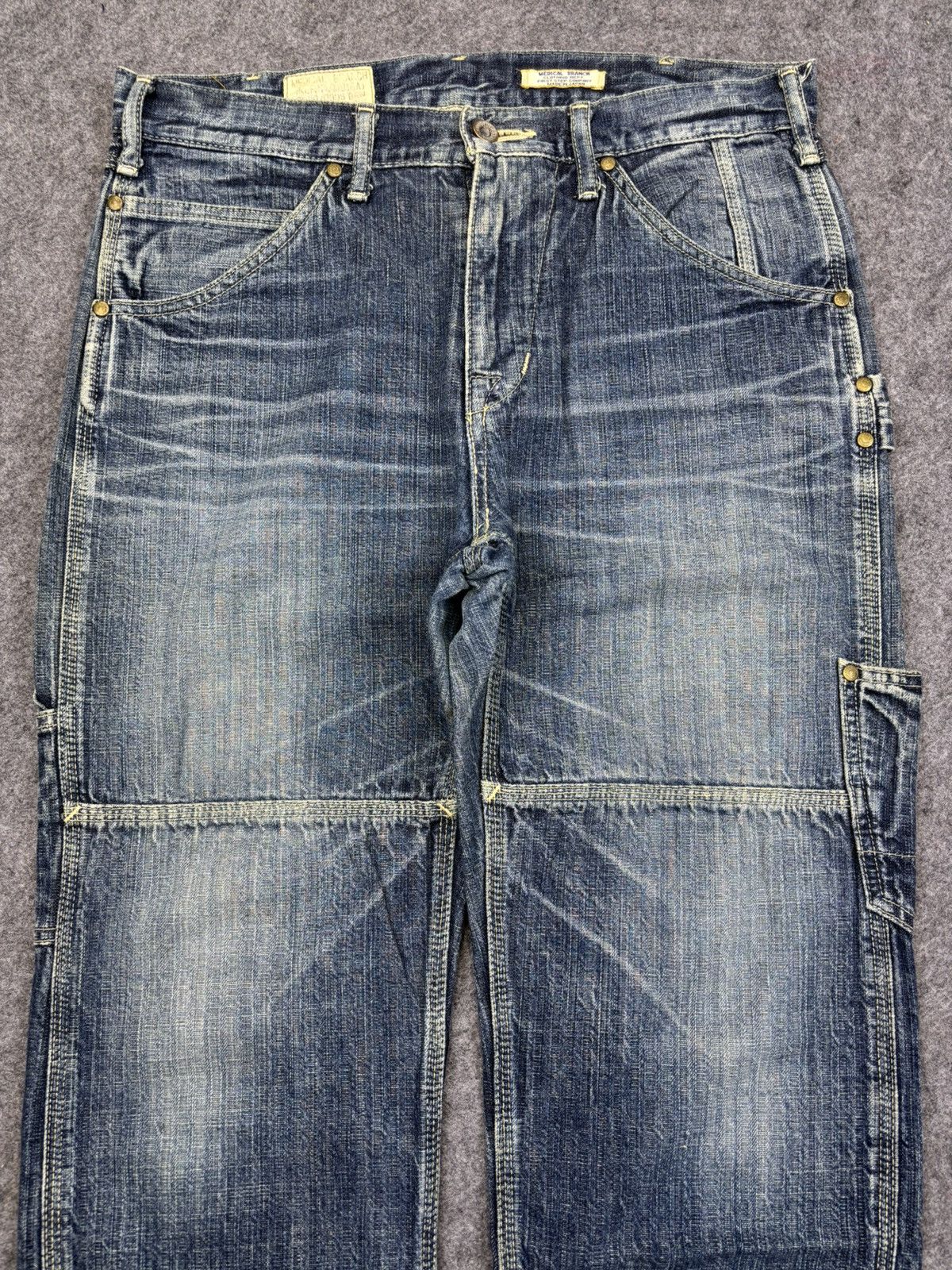 Japanese Brand 💥DOUBLE KNEE💥MEDICAL BRANCH Japan Carpenter Jeans F794 Size US 33 - 3 Thumbnail