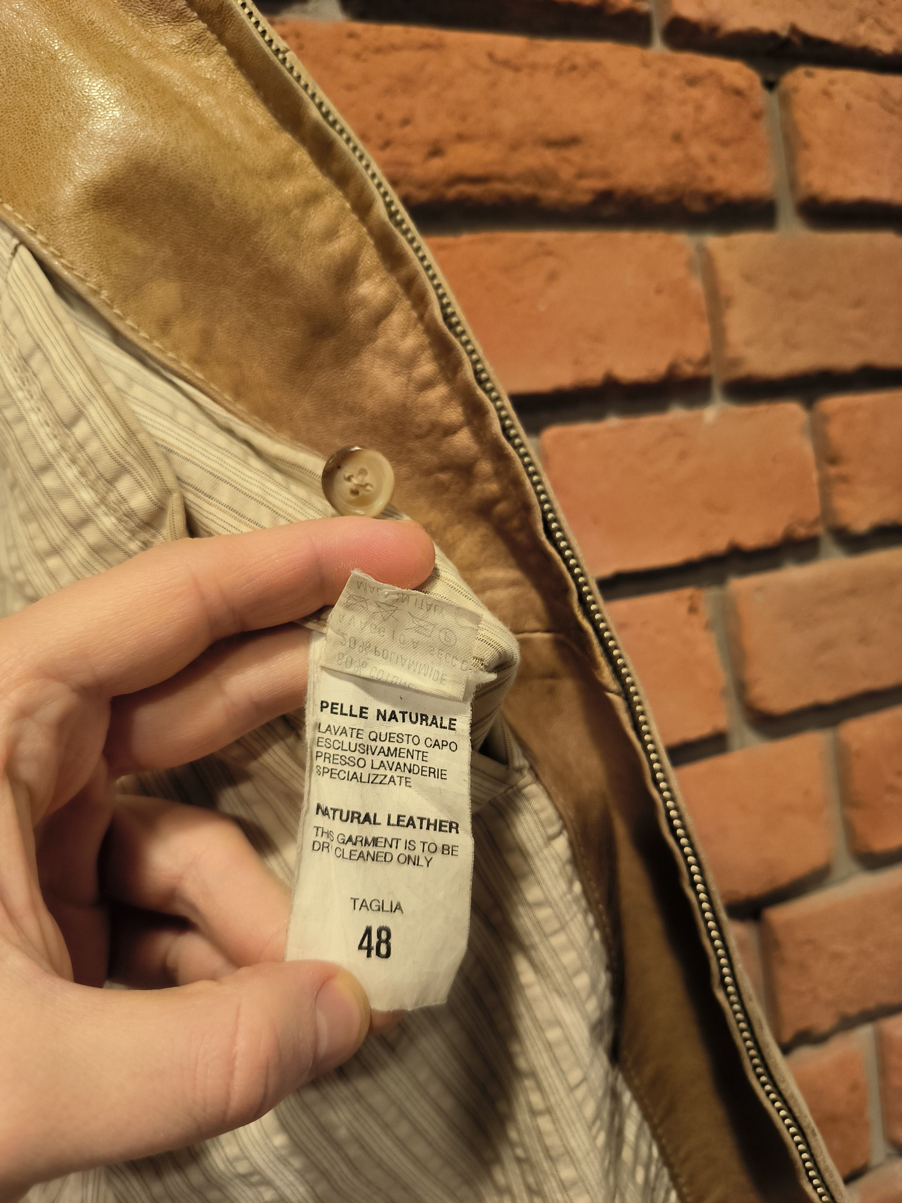 Pal Zileri × Vintage Vintage Pal Zileri Sport Leather Jacket Beige Size US M / EU 48-50 / 2 - 8 Thumbnail