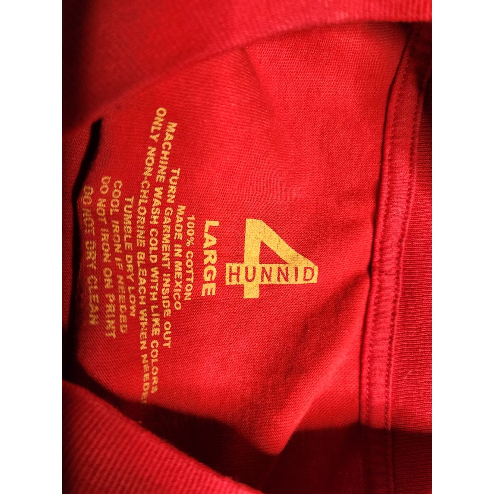 Vintage VINTAGE 4Hunnid Men's L T-Shirt Angel Streetwear Hip Hop Distressed Double Sided Red Size US L / EU 52-54 / 3 - 7 Thumbnail