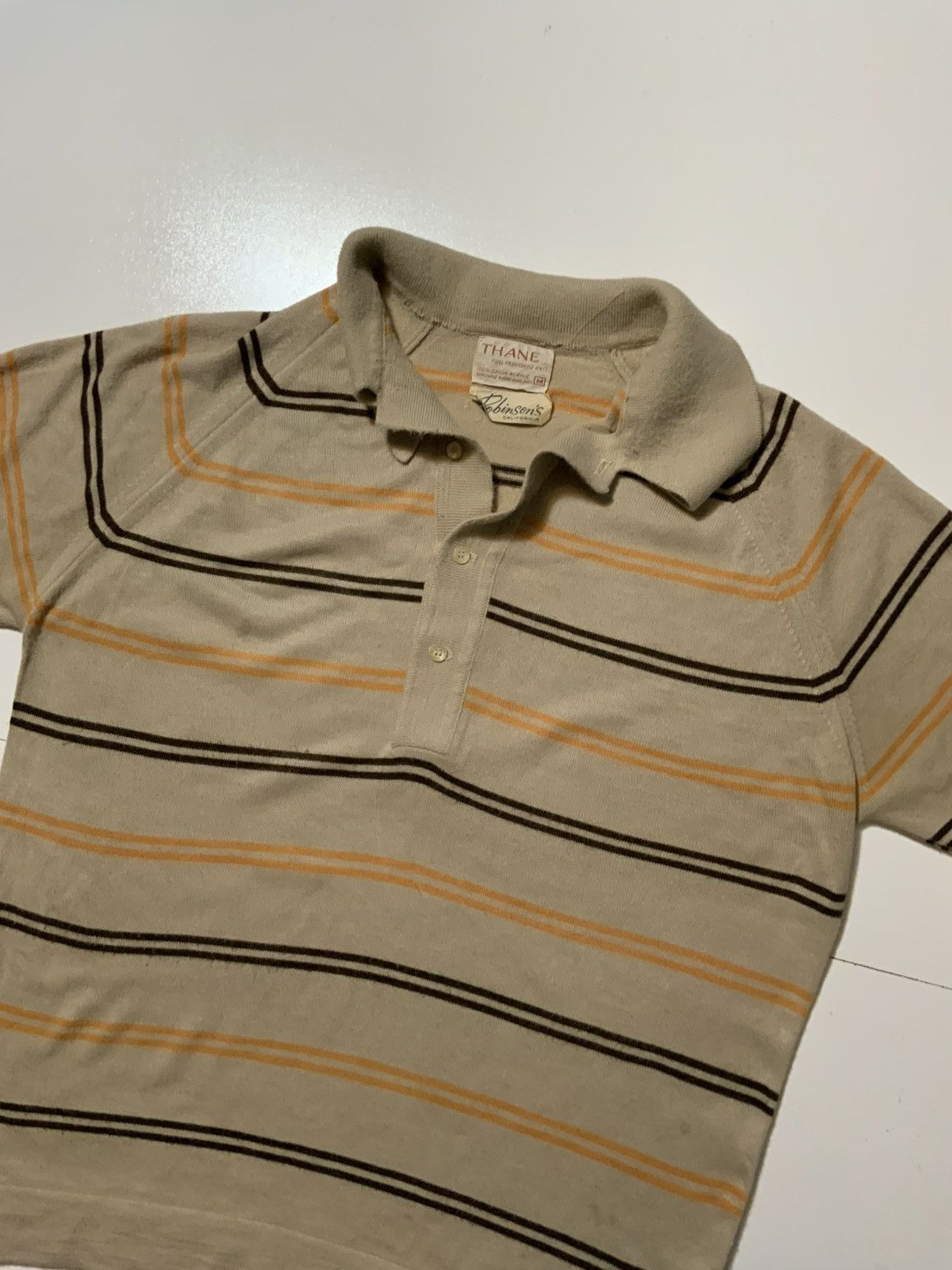 Vintage Vintage 60s Thane Robinsons California S/S Polo Stripe Shirt Size US M / EU 48-50 / 2 - 4 Thumbnail