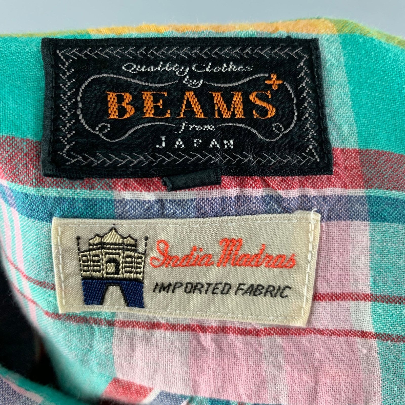 Other BEAMS Multi-Color Madras Cotton One pocket Long Sleeve Shirt Size US L / EU 52-54 / 3 - 4 Thumbnail