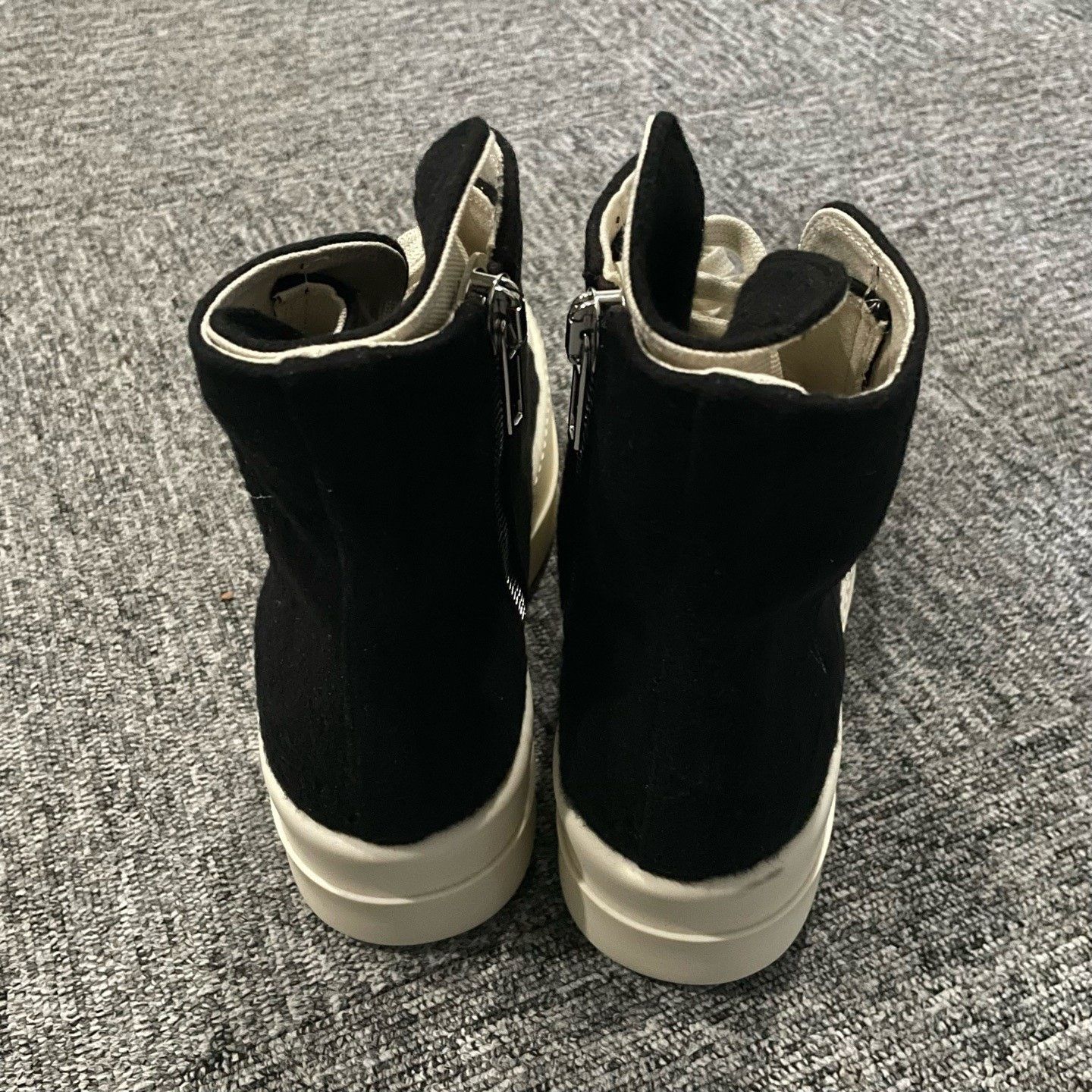 Rick Owens Drkshdw Rick Owens DRKSHDW Black White Canvas High-Top Size US 9 / EU 42 - 5 Thumbnail