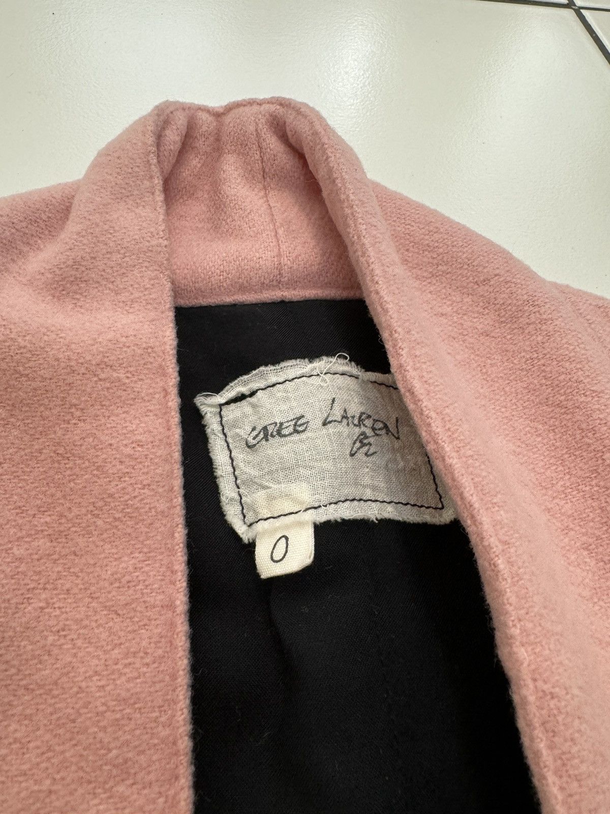 Greg Lauren Sz0 Pink Wool GL 1 Kimono Throwover Jacket Size US XS / EU 42 / 0 - 6 Thumbnail