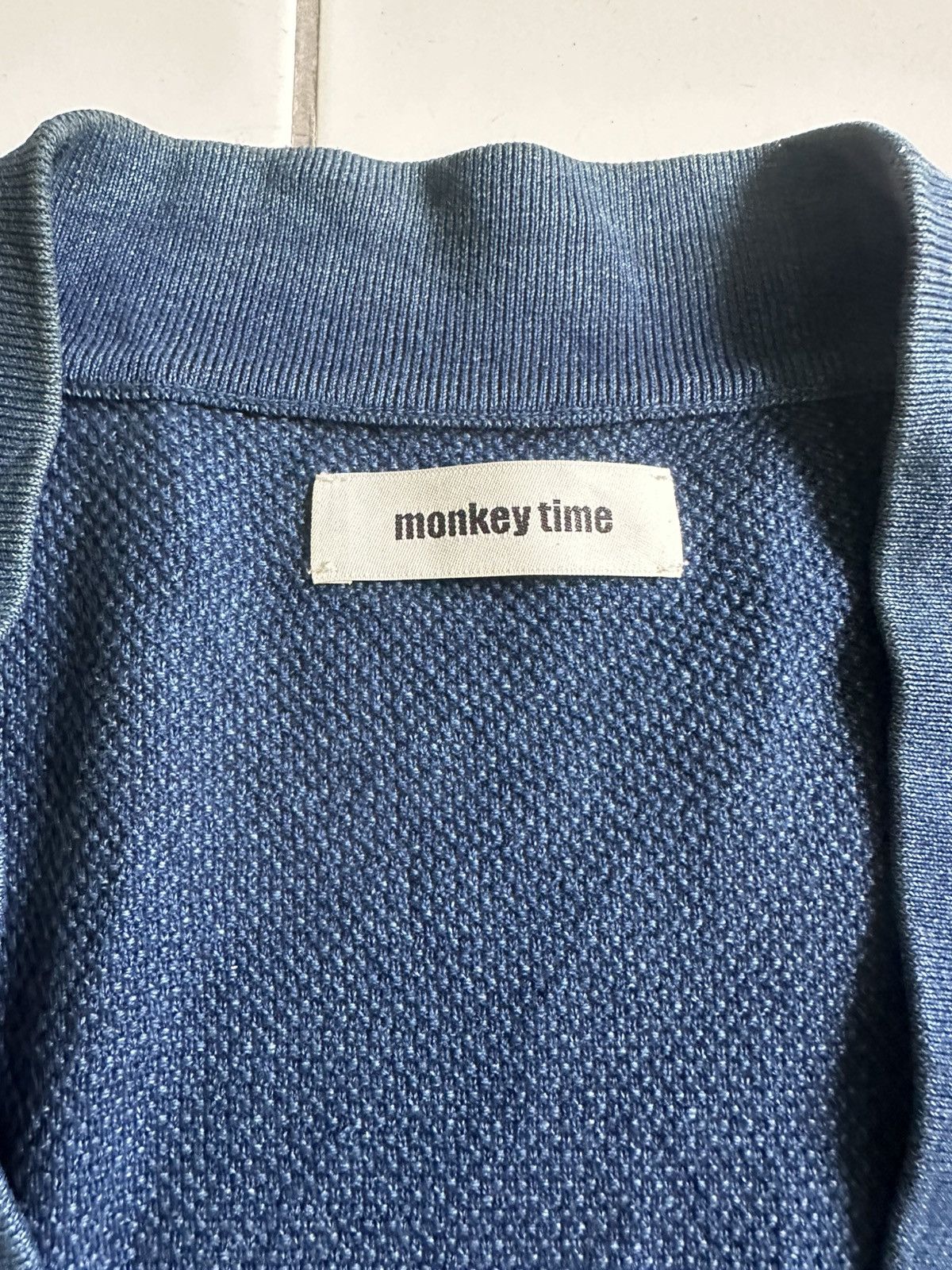 Japanese Brand × monkey time Vintage Monkey Time Indigo Cardigan Sweater Size US M / EU 48-50 / 2 - 5 Thumbnail