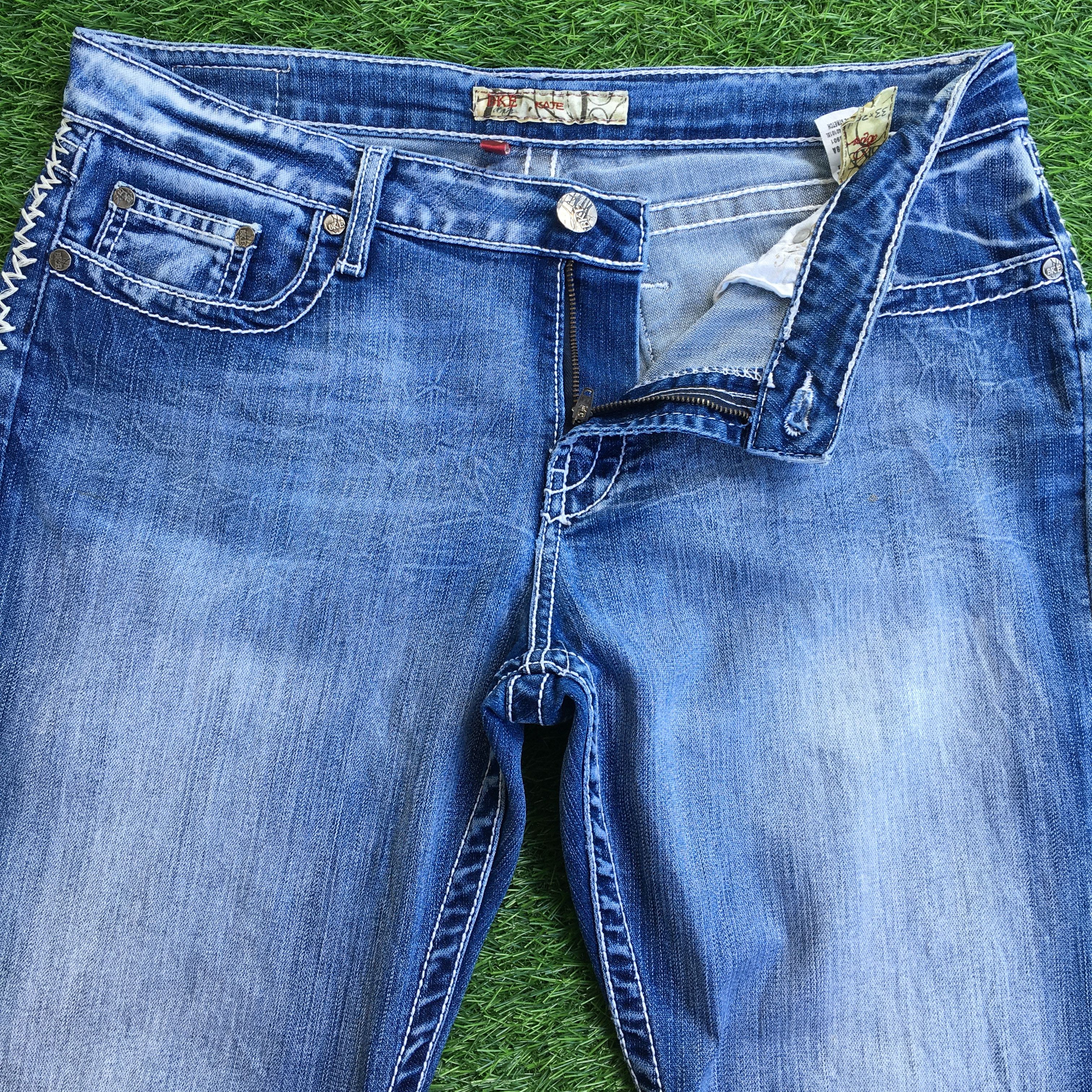 Designer × Jean BKE Denim Low Rise Bootcut Jeans D-1092 Size US 33 - 3 Thumbnail