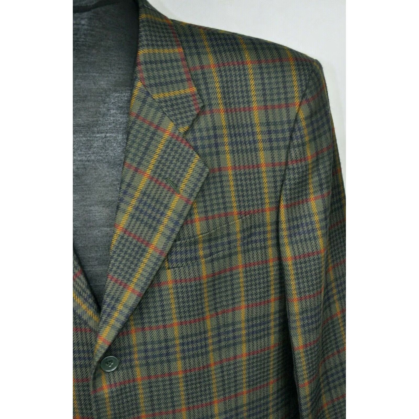 Yves Saint Laurent YVES SAINT LAURENT Blazer Check Wool Jacket Men 52 Multicolor Size 52 Wool Check Blazer Mens Size 52R - 4 Thumbnail