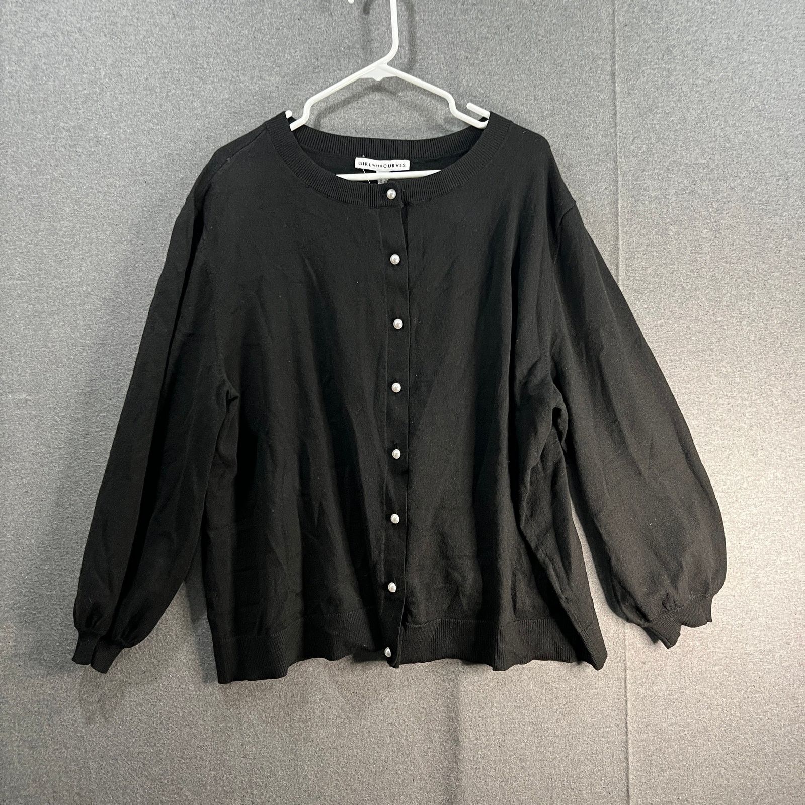 Other Girl With Curves Novelty Sueater Cardigan Black, Size 1X Size XL / US 12-14 / IT 48-50 - 1 Thumbnail