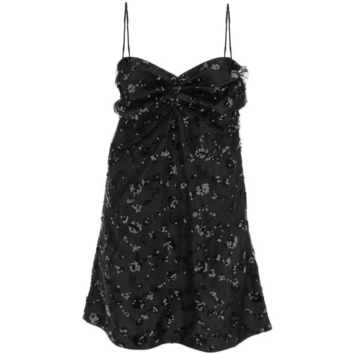 image of Ganni O1S22I1N0524 Sequins Mini Dress In Black, Women's (Size XS)