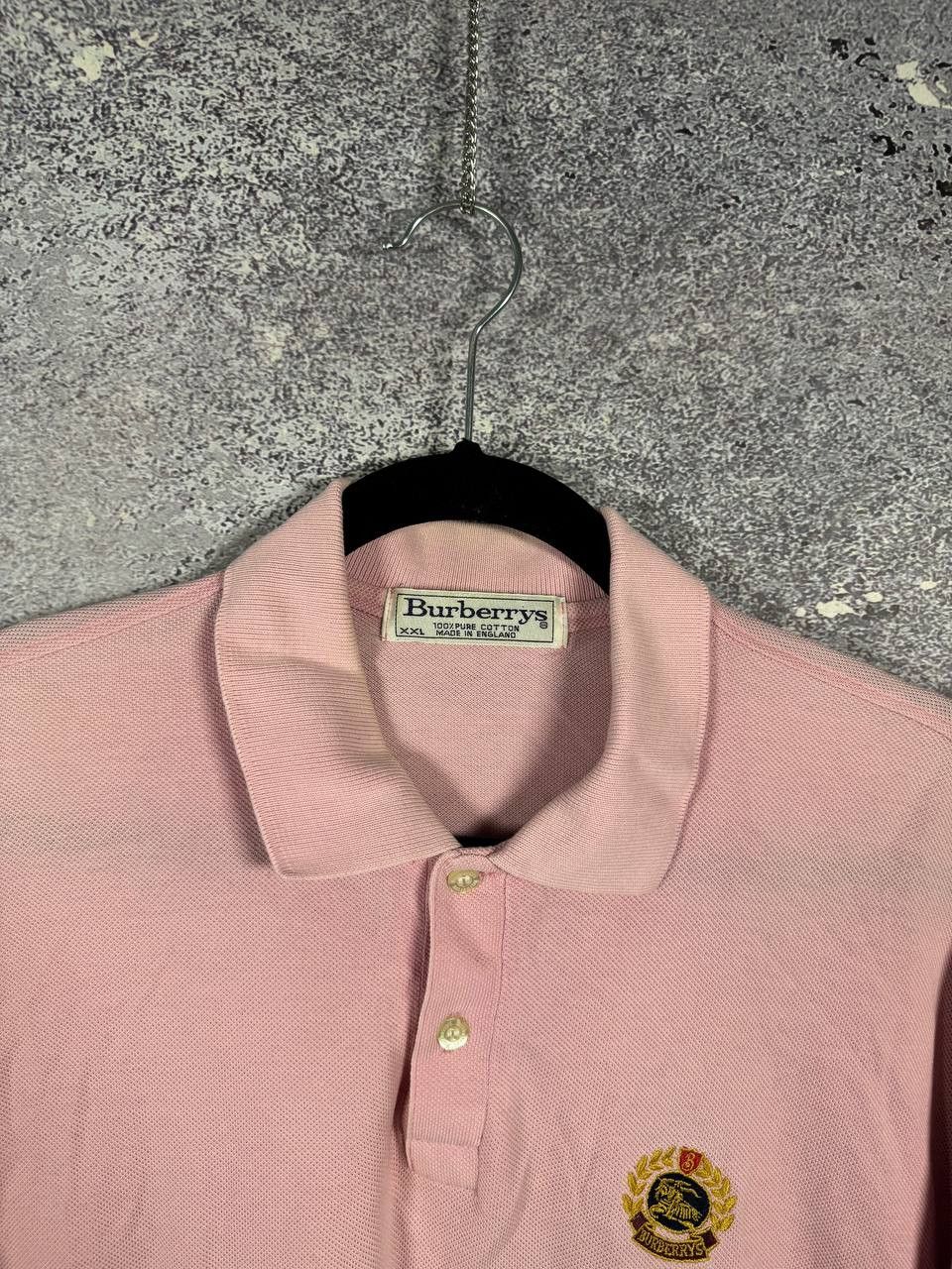 Burberry × Vintage Vintage Burberrys Pink Polos Logo 2XL Size Oldmoney Size US XXL / EU 58 / 5 - 3 Thumbnail