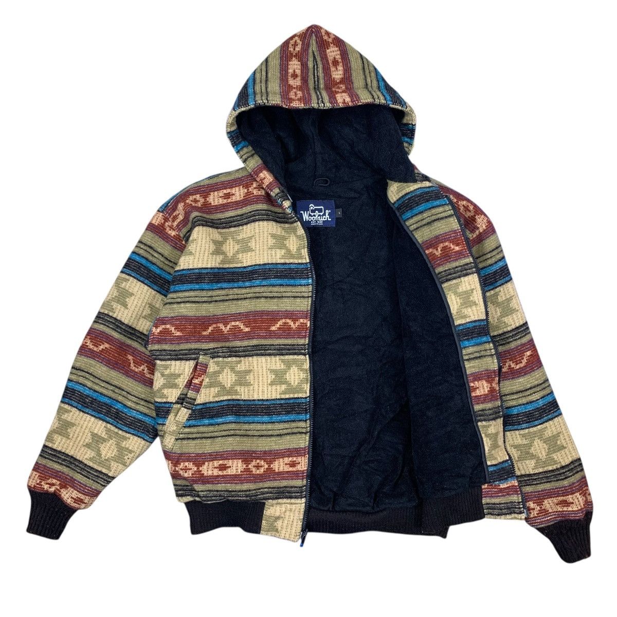 Woolrich Woolen Mills Vintage Woolrich Aztec Native Navajo Zipper Hoodie Size US L / EU 52-54 / 3 - 4 Thumbnail