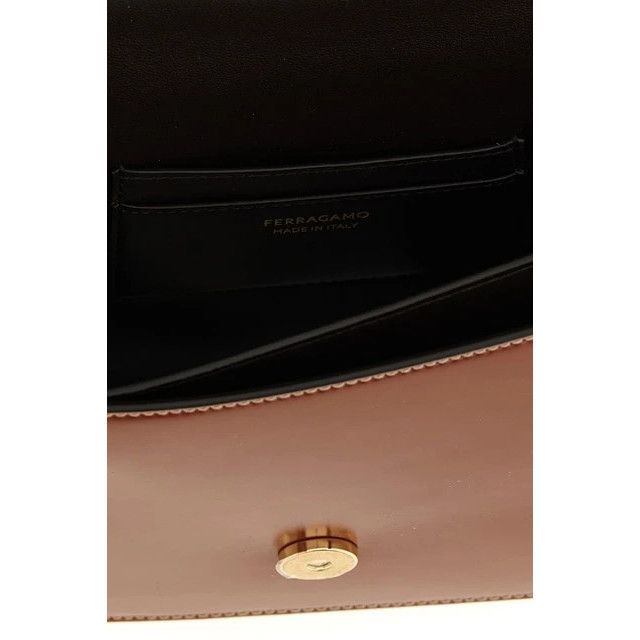 Salvatore Ferragamo FERRAGAMO Double Gancini Closure Shoulder Bag Cognac New & A Size ONE SIZE - 4 Thumbnail