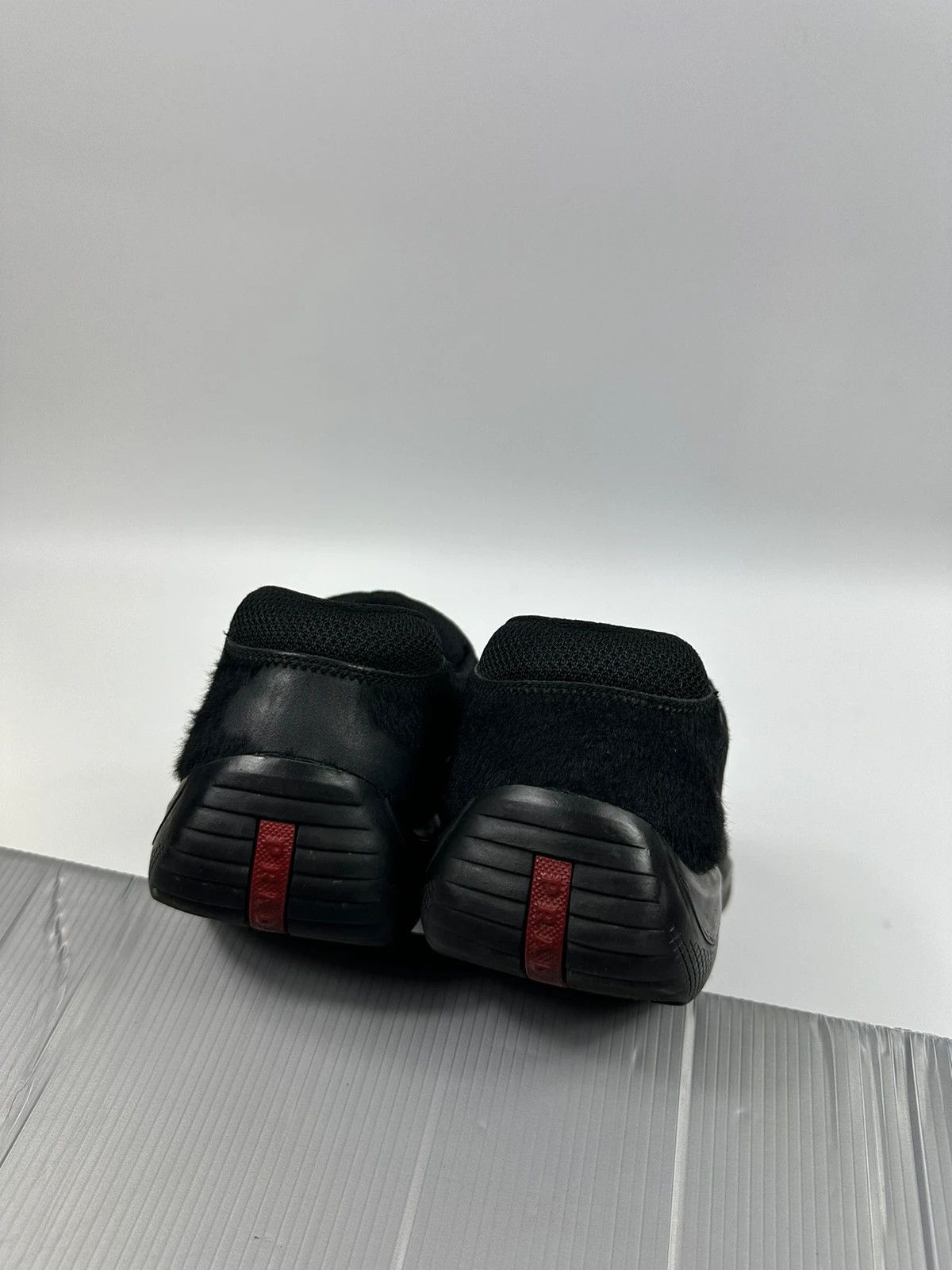 Prada Prada Sport 00’s Black Fur Americas Cup Sneakers Size US 10.5 / EU 43-44 - 8 Thumbnail