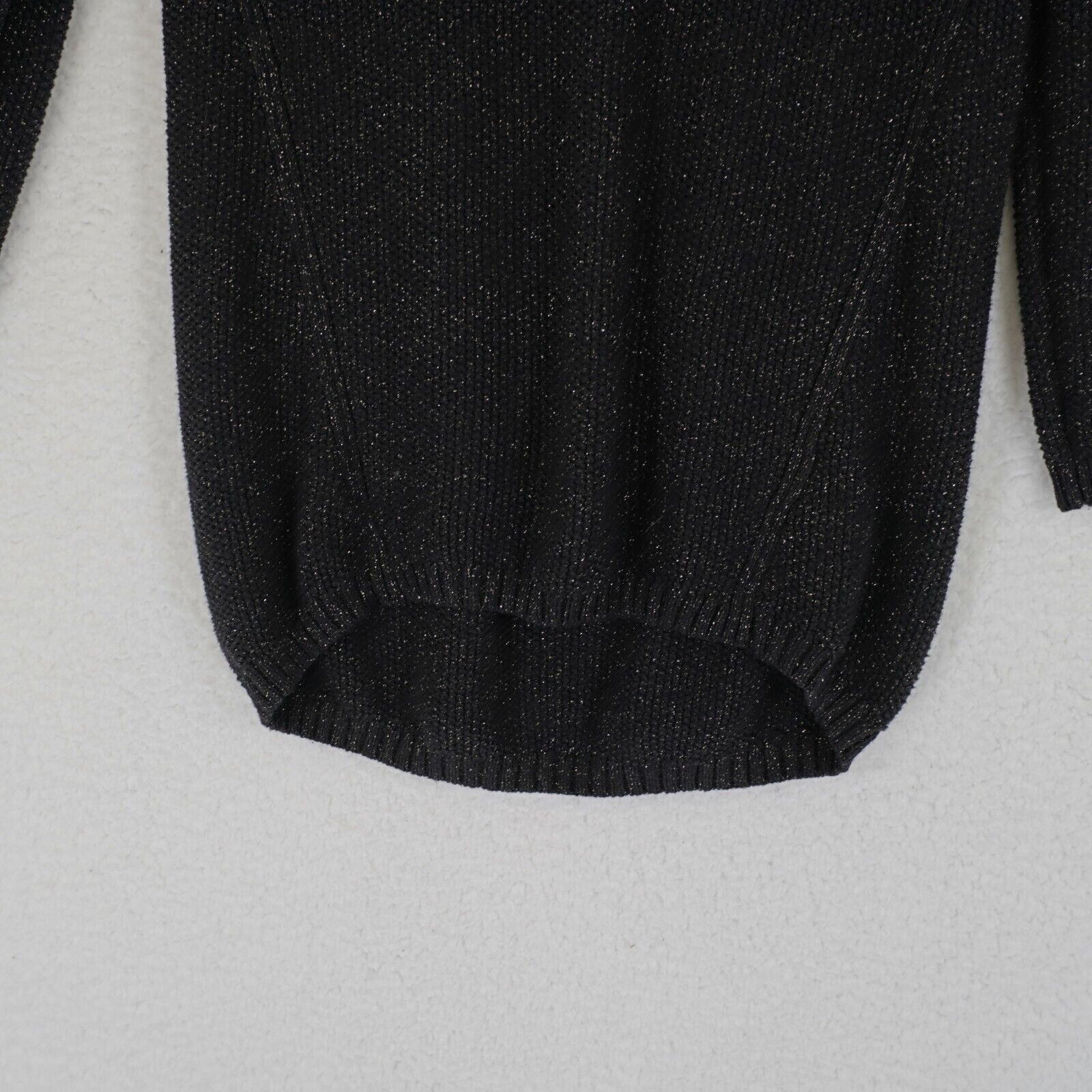 DKNY DKNY Jeans Small Black W/ Metallic Gold Spec Scoop Neck Swea Size S / US 4 / IT 40 - 3 Thumbnail