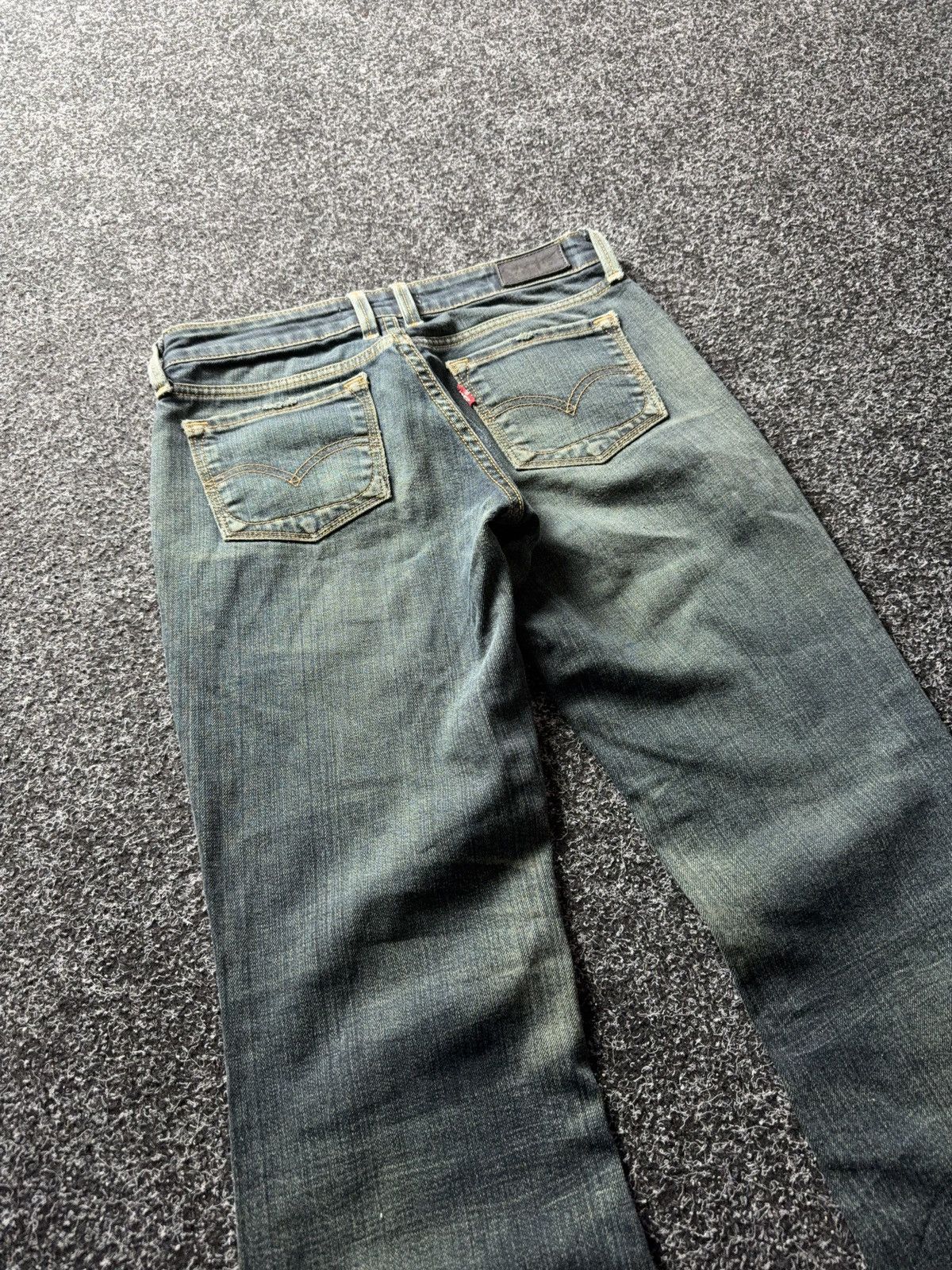 Levi's 00s Levi’s 551 Flare Y2K Vntg Bootcut Greenish Indigo Jeans Size 27" / US 4 / IT 40 - 15 Thumbnail