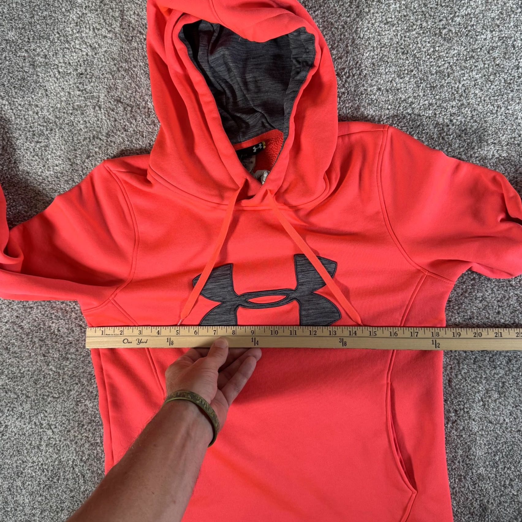 Under Armour Under Armour Hoodie Medium ColdGear Fleece Big Logo Pullover 1273628 Orange Womens M Hoodie Pullover Graphic Print Logo 90s? Size M / US 6-8 / IT 42-44 - 3 Thumbnail