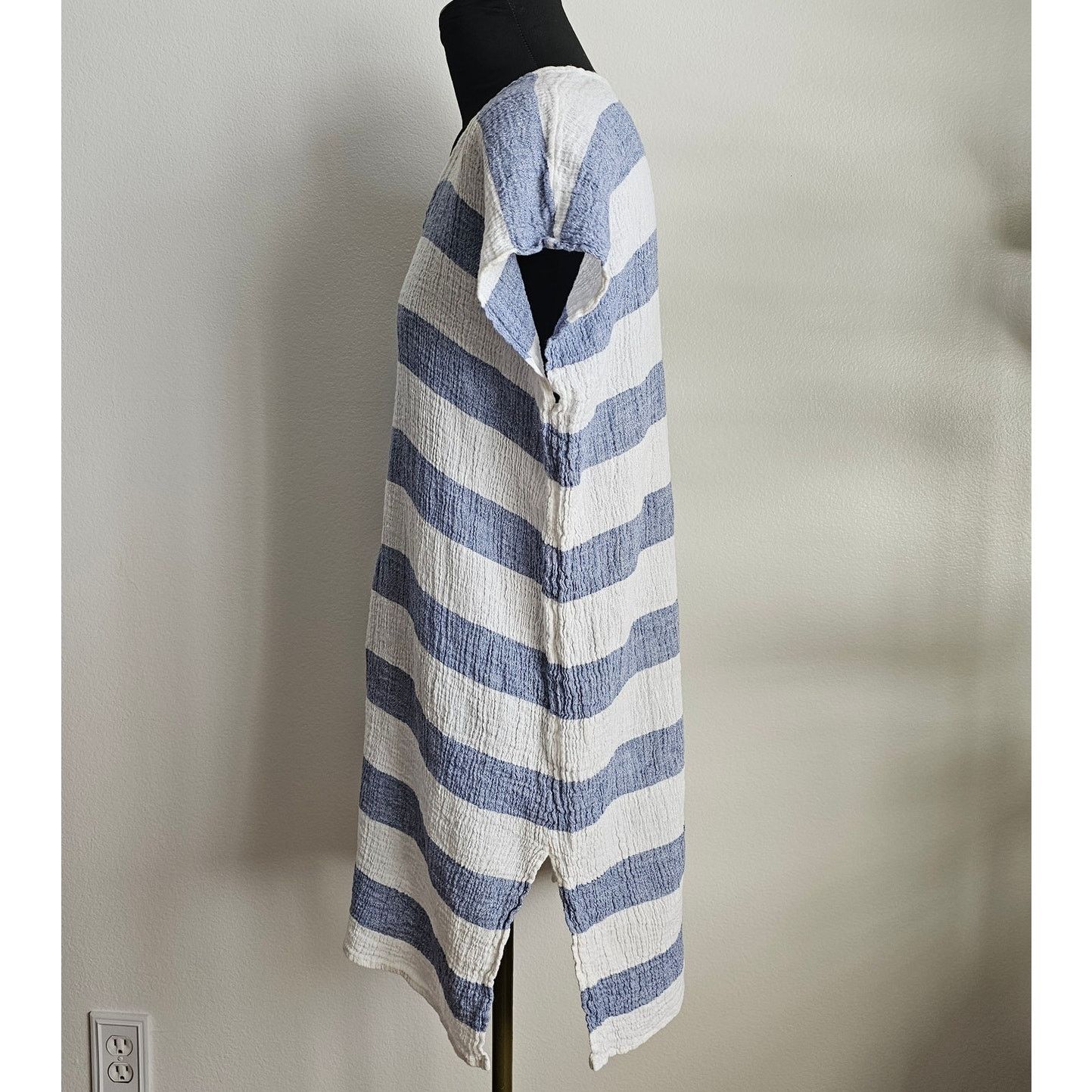 Eileen Fisher EUC Eileen Fisher Striped Organic Linen Gauze Tunic Top XS Size XS / US 0-2 / IT 36-38 - 3 Thumbnail