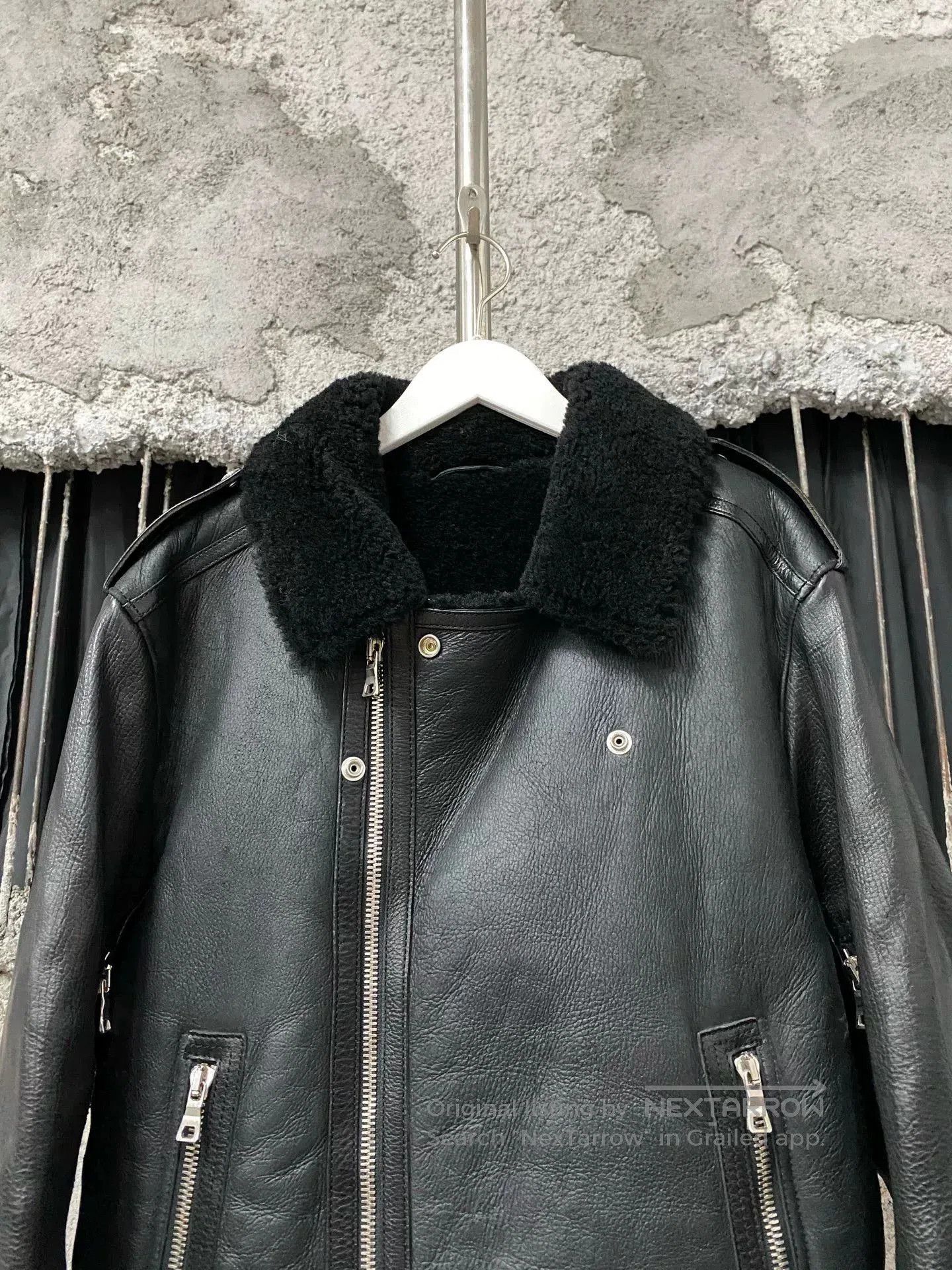 Balmain balmain black leather shearling jacket. Size US XXL / EU 58 / 5 - 3 Thumbnail