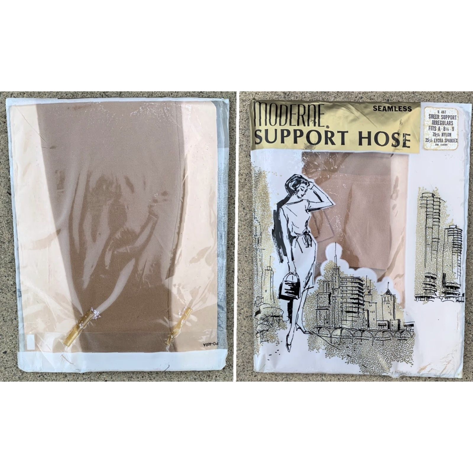 Vintage VINTAGE Bear Brand Hosiery Co seamless Moderne support hose sheer support nylons Size ONE SIZE - 3 Thumbnail
