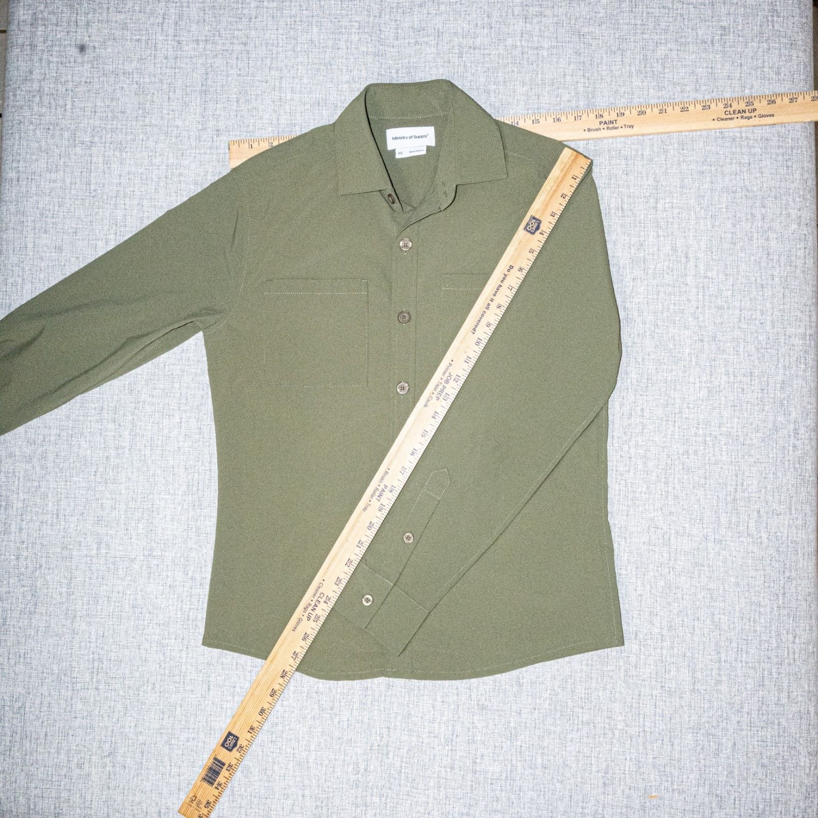 Ministry of Supply XS Pace Poplin Overshirt in Olive Green