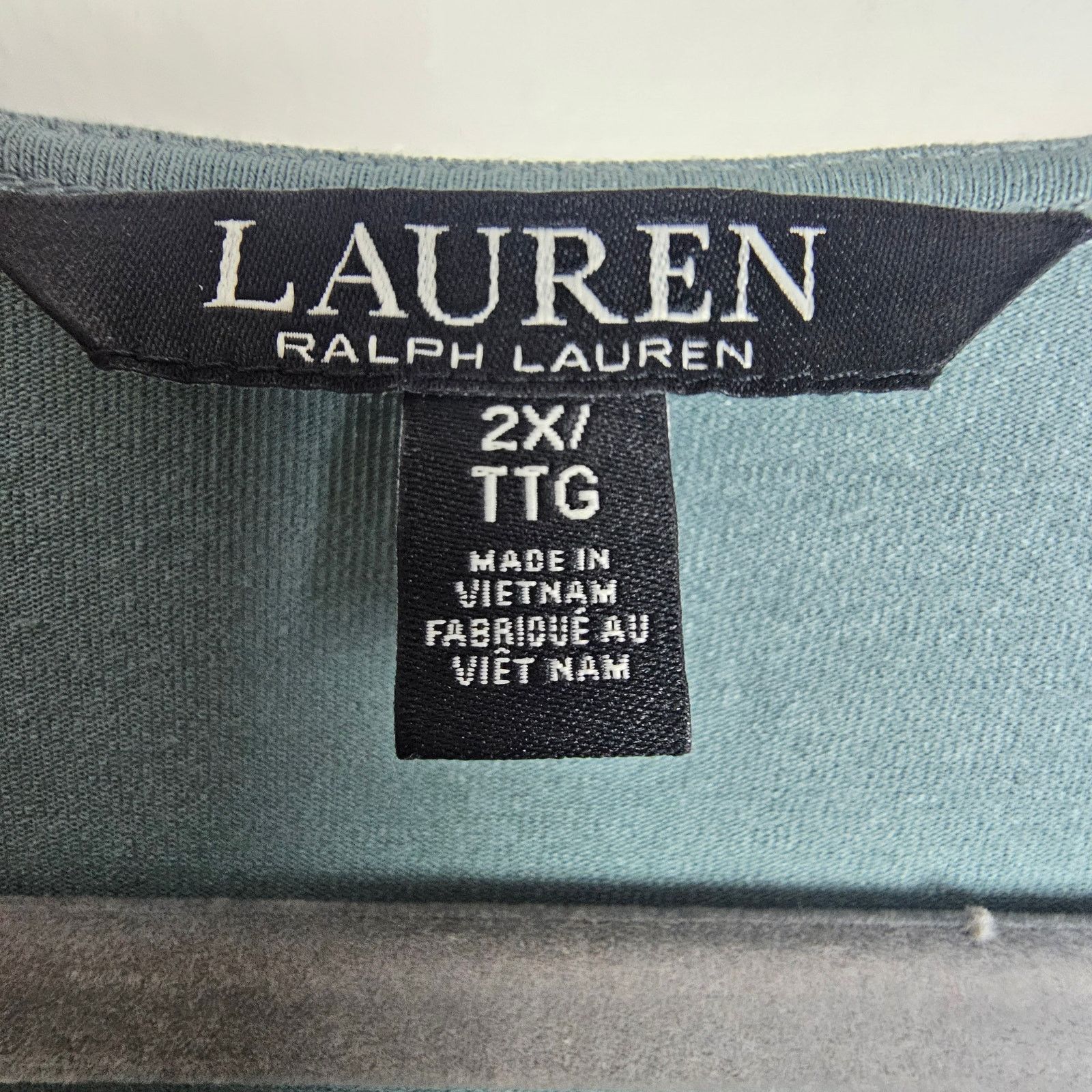 Lauren Ralph Lauren Lauren Ralph Lauren Womens Surplice Blouse Plus Size 2X Sage Size XXL / US 16-18 / IT 52-54 - 6 Thumbnail