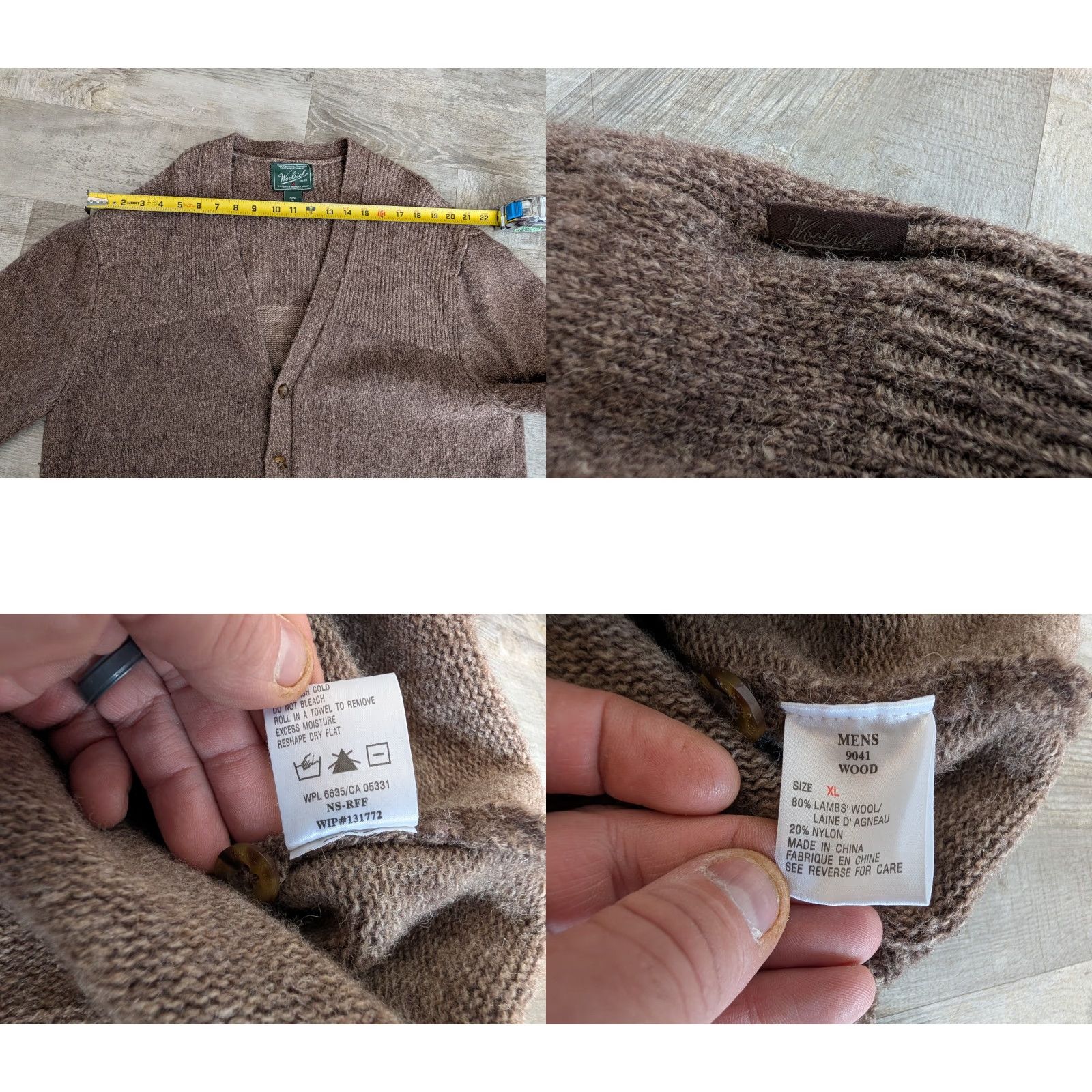 Vintage VINTAGE Woolrich Cardigan Sweater Mens XL Wood Brown Lamb's Wool Knit Cobain Grandpa 90s Outdoors Casual Size US XL / EU 56 / 4 - 9 Thumbnail