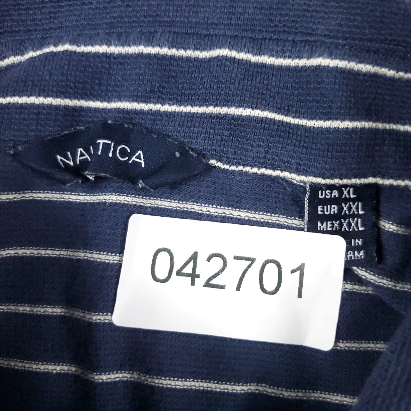 Nautica Nautica Polo Shirt Adult XL Blue White Striped Casual Short Sleeve Mens Size US XL / EU 56 / 4 - 6 Thumbnail