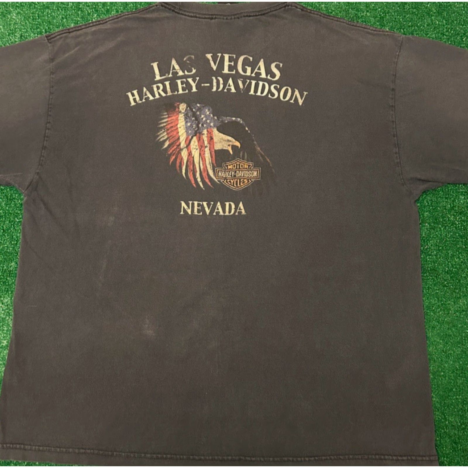 Harley Davidson VINTAGE Harley-Davidson Biker T-Shirt XXL Black USA Eagle 90s Y2K Las Vegas Shirt Mens Size US XXL / EU 58 / 5 - 2 Thumbnail