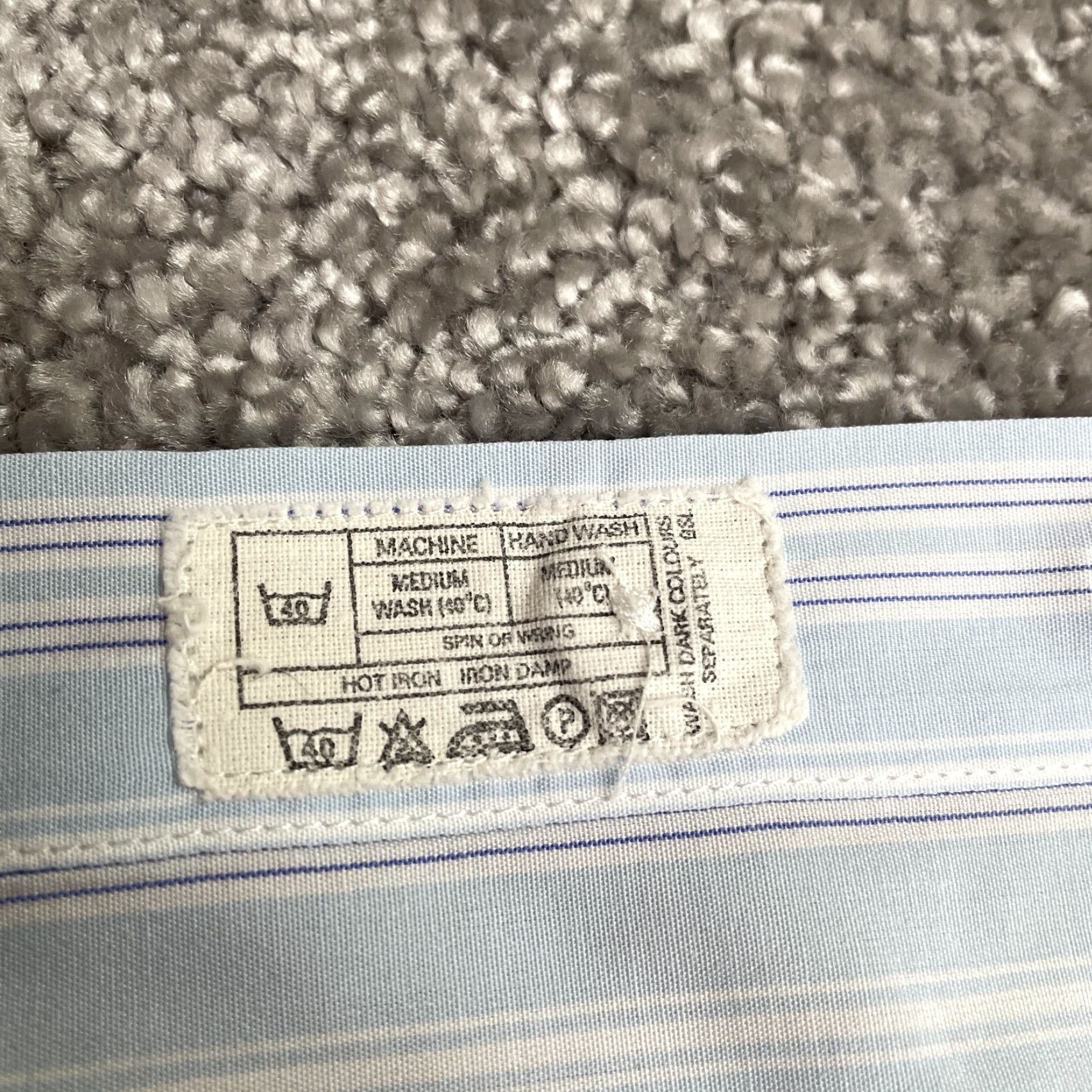 Pinko Thomas Pink Dress Shirt Mens 16 34.5 Blue Striped Jermyn Street Finest Cotton Button-Down Collar 16 in Neck French Cuff Regular Size 34R - 6 Thumbnail